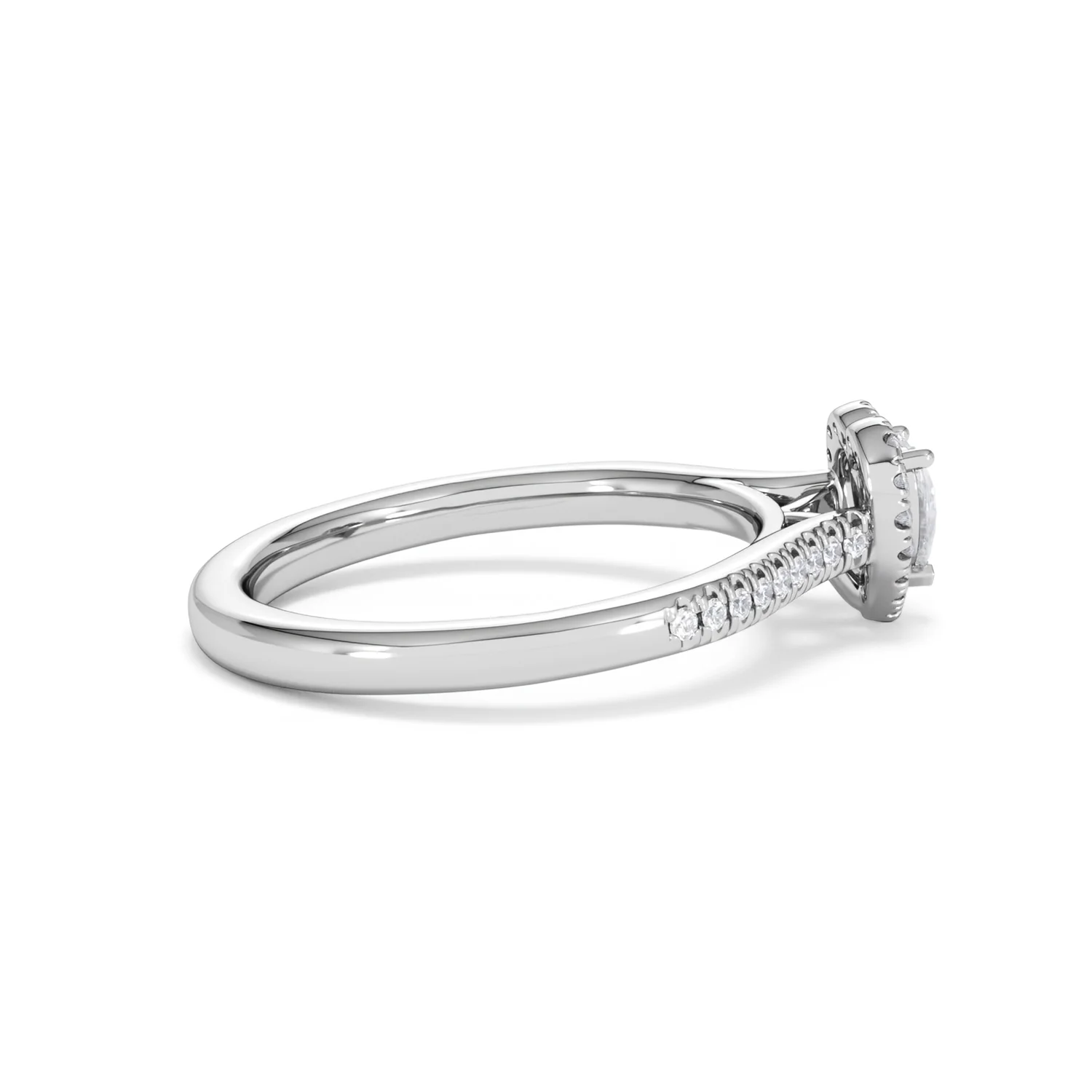 Lumia Heart Cut Lab Diamond Halo Ring 0.50ct F/VS in 925 Silver - Image 31