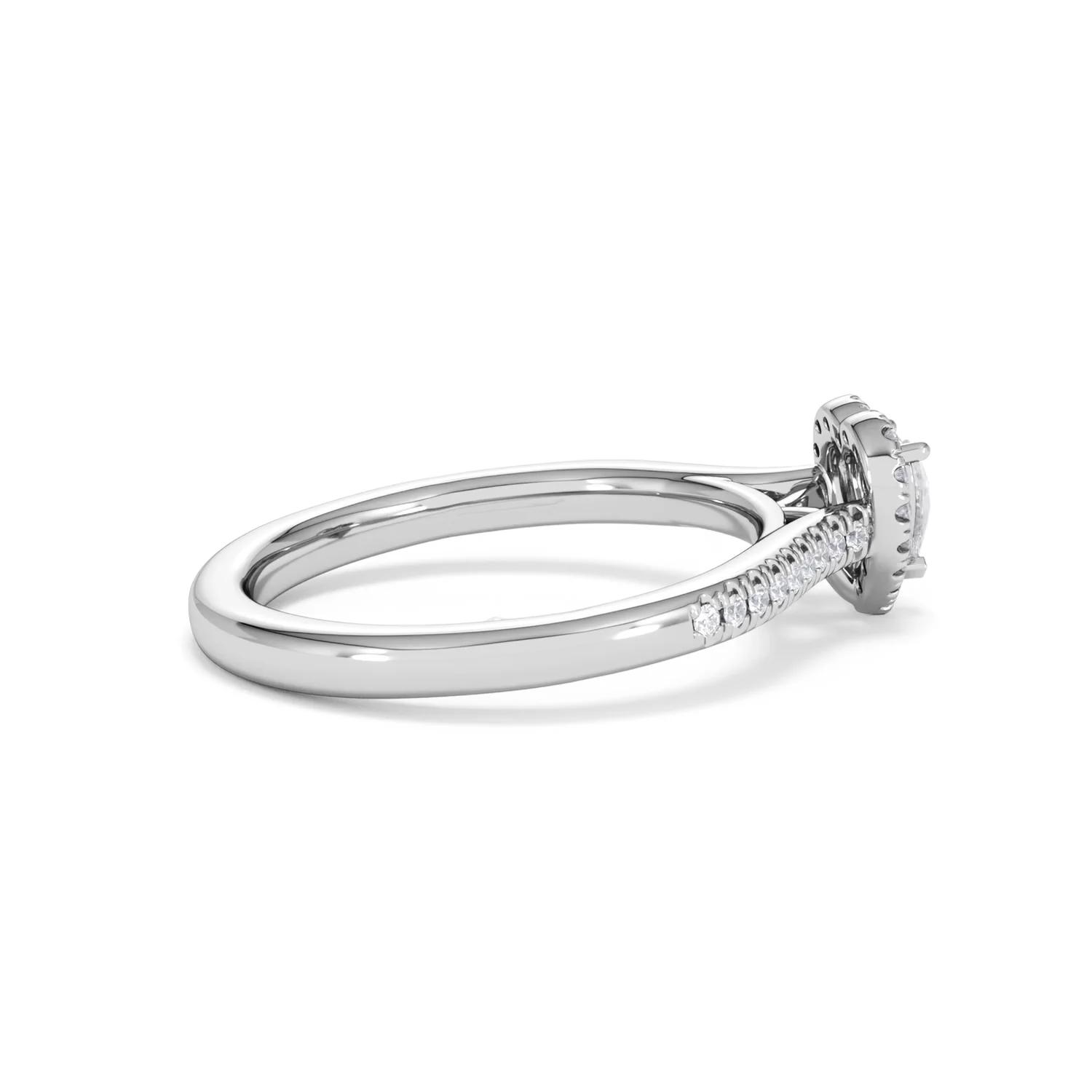 Lumia Heart Cut Lab Diamond Halo Ring 0.50ct F/VS in 925 Silver - Image 32