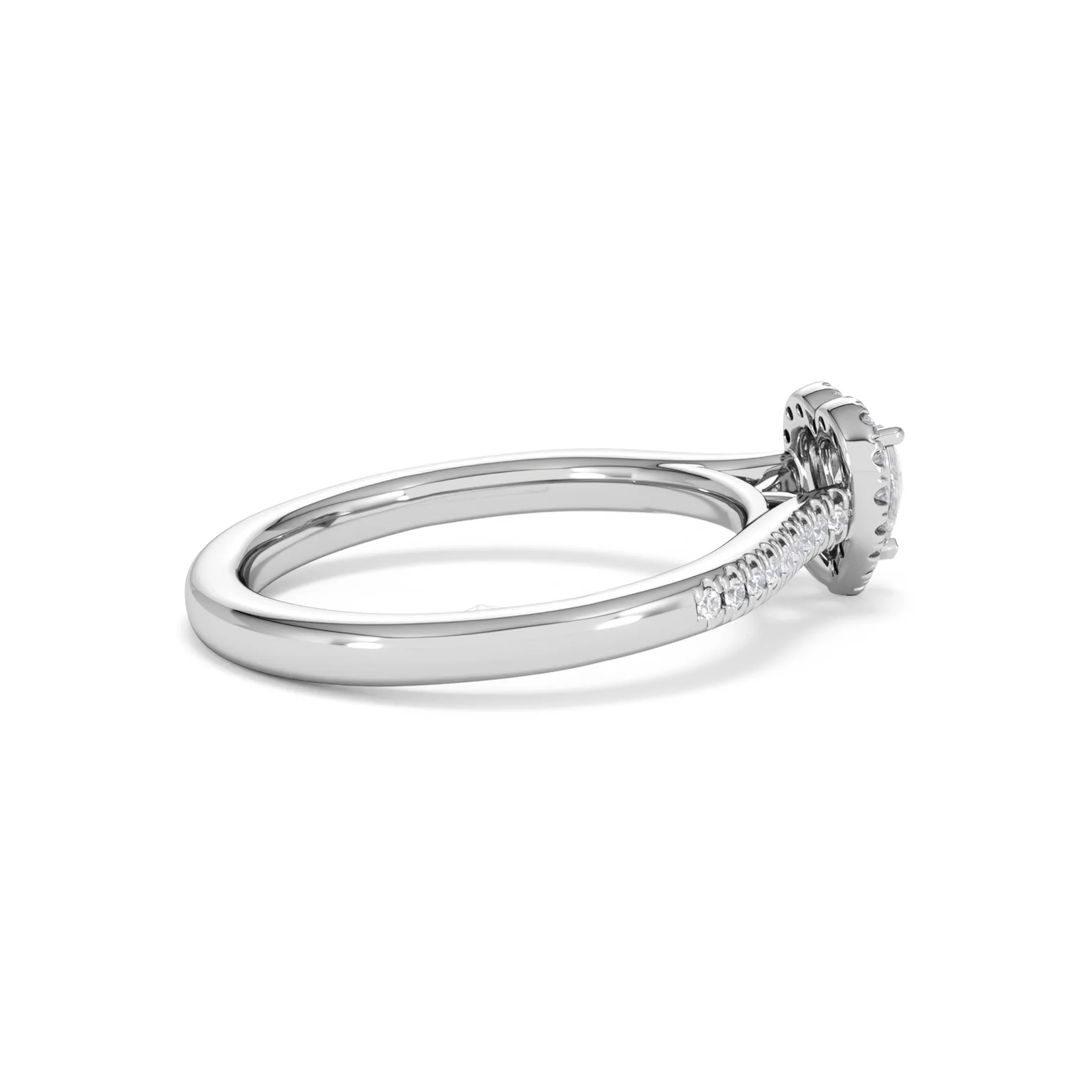 Lumia Heart Cut Lab Diamond Halo Ring 0.50ct F/VS in 925 Silver - Image 33