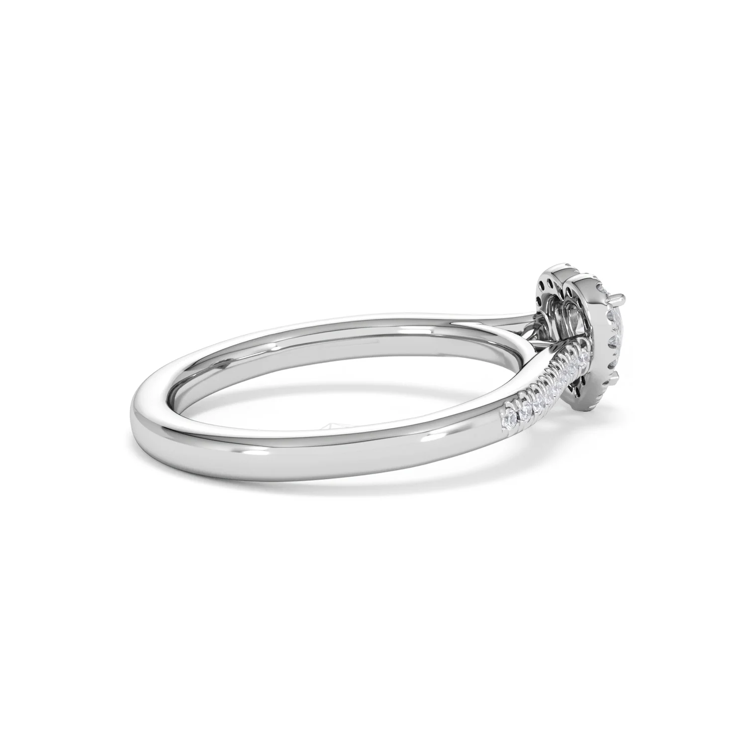 Lumia Heart Cut Lab Diamond Halo Ring 0.50ct F/VS in 925 Silver - Image 34