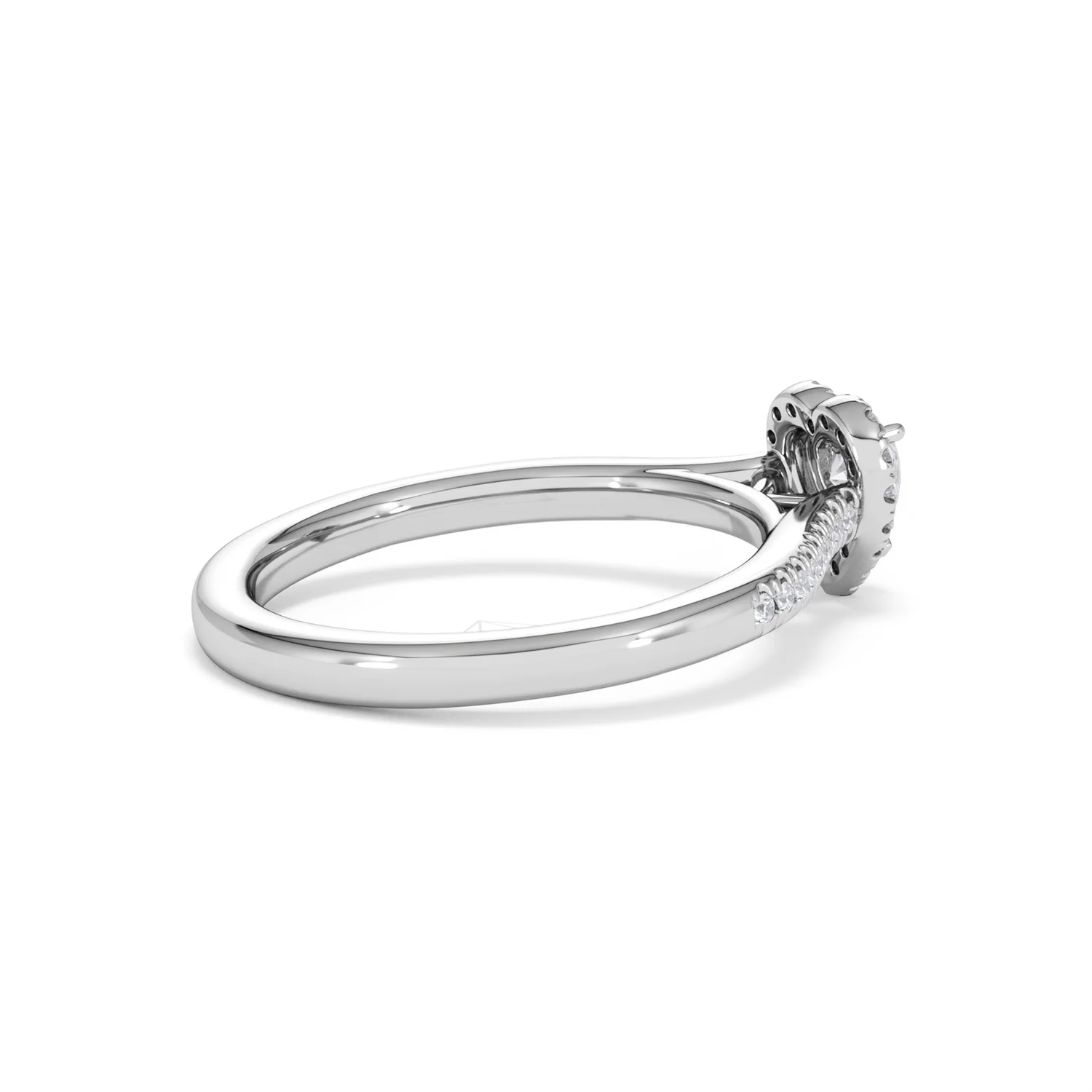 Lumia Heart Cut Lab Diamond Halo Ring 0.50ct F/VS in 925 Silver - Image 35