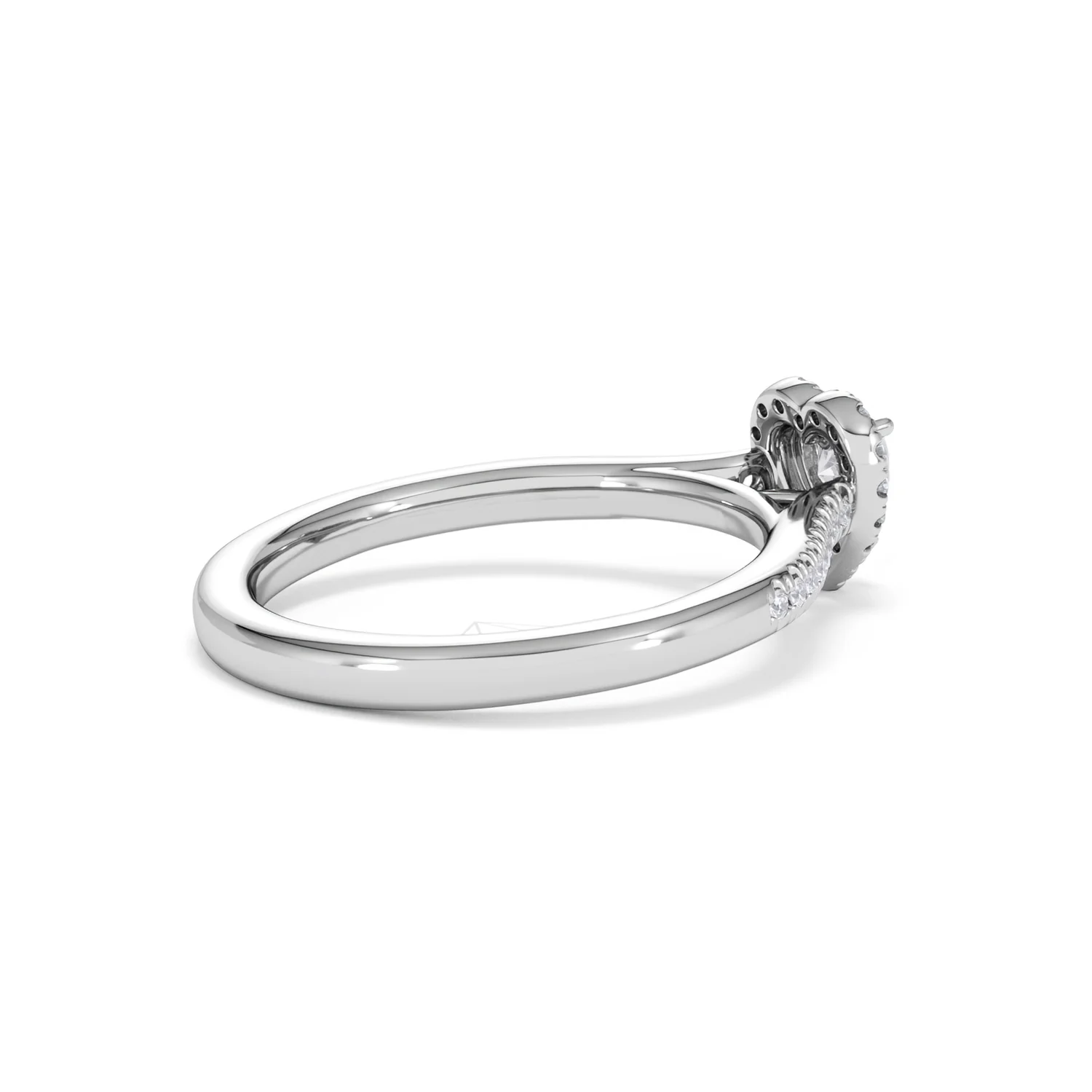 Lumia Heart Cut Lab Diamond Halo Ring 0.50ct F/VS in 925 Silver - Image 36