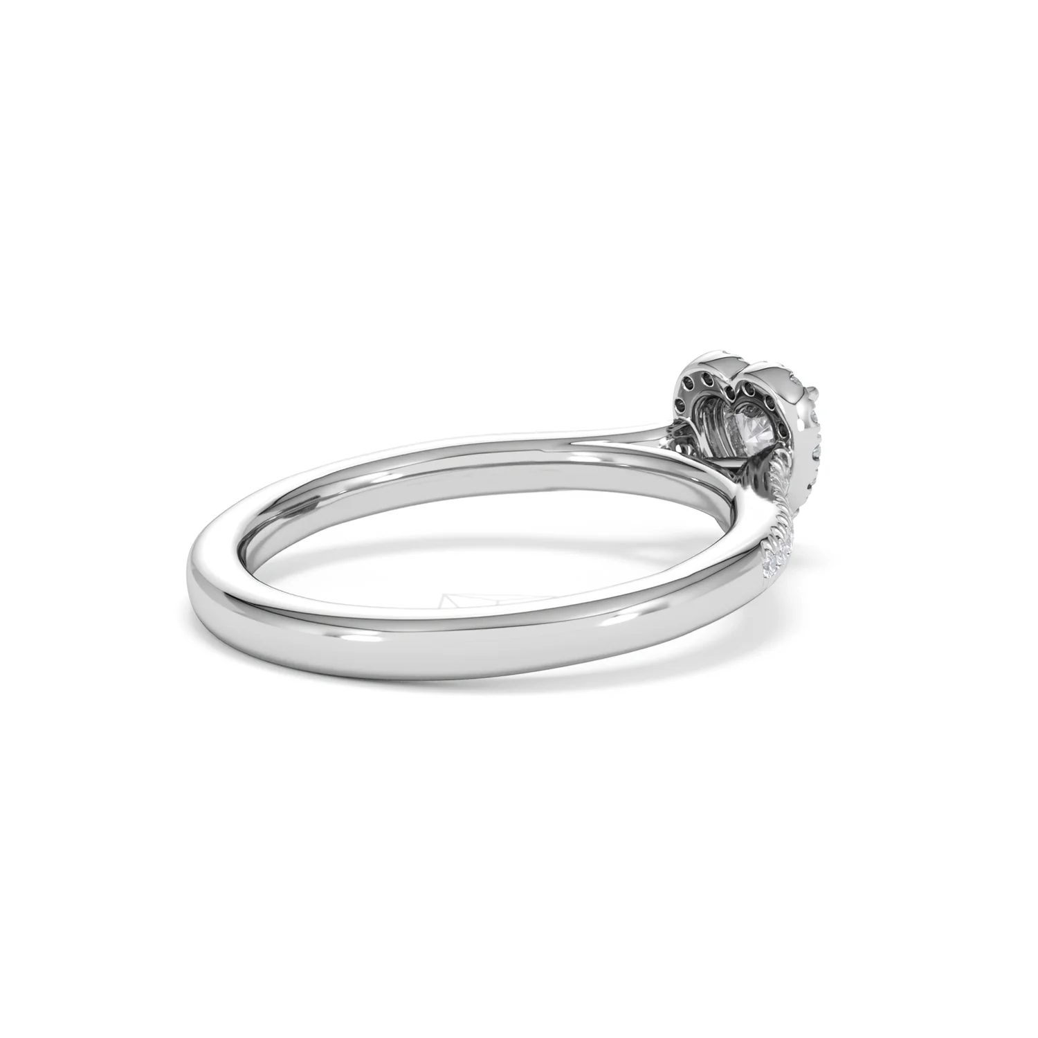 Lumia Heart Cut Lab Diamond Halo Ring 0.50ct F/VS in 925 Silver - Image 38