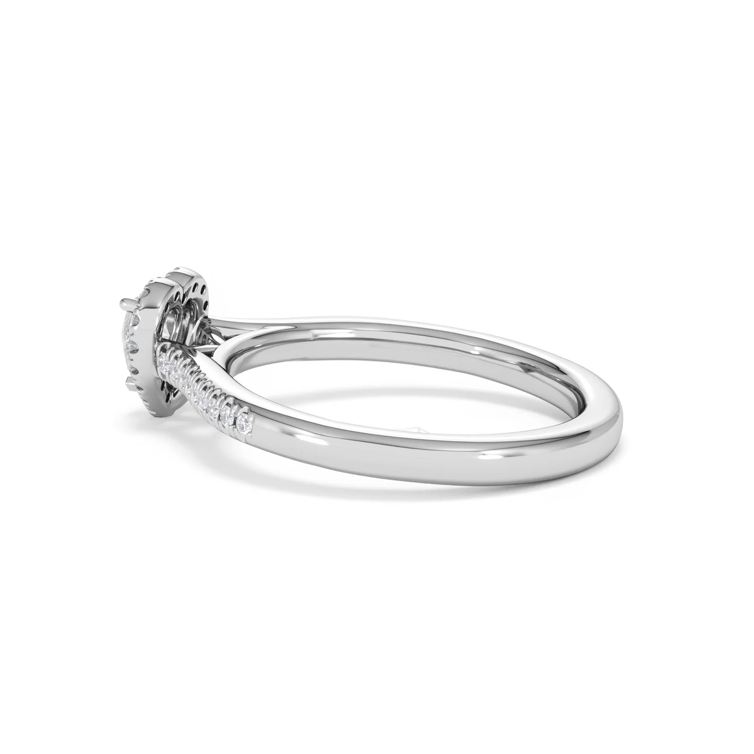 Lumia Heart Cut Lab Diamond Halo Ring 0.50ct F/VS in 925 Silver - Image 64