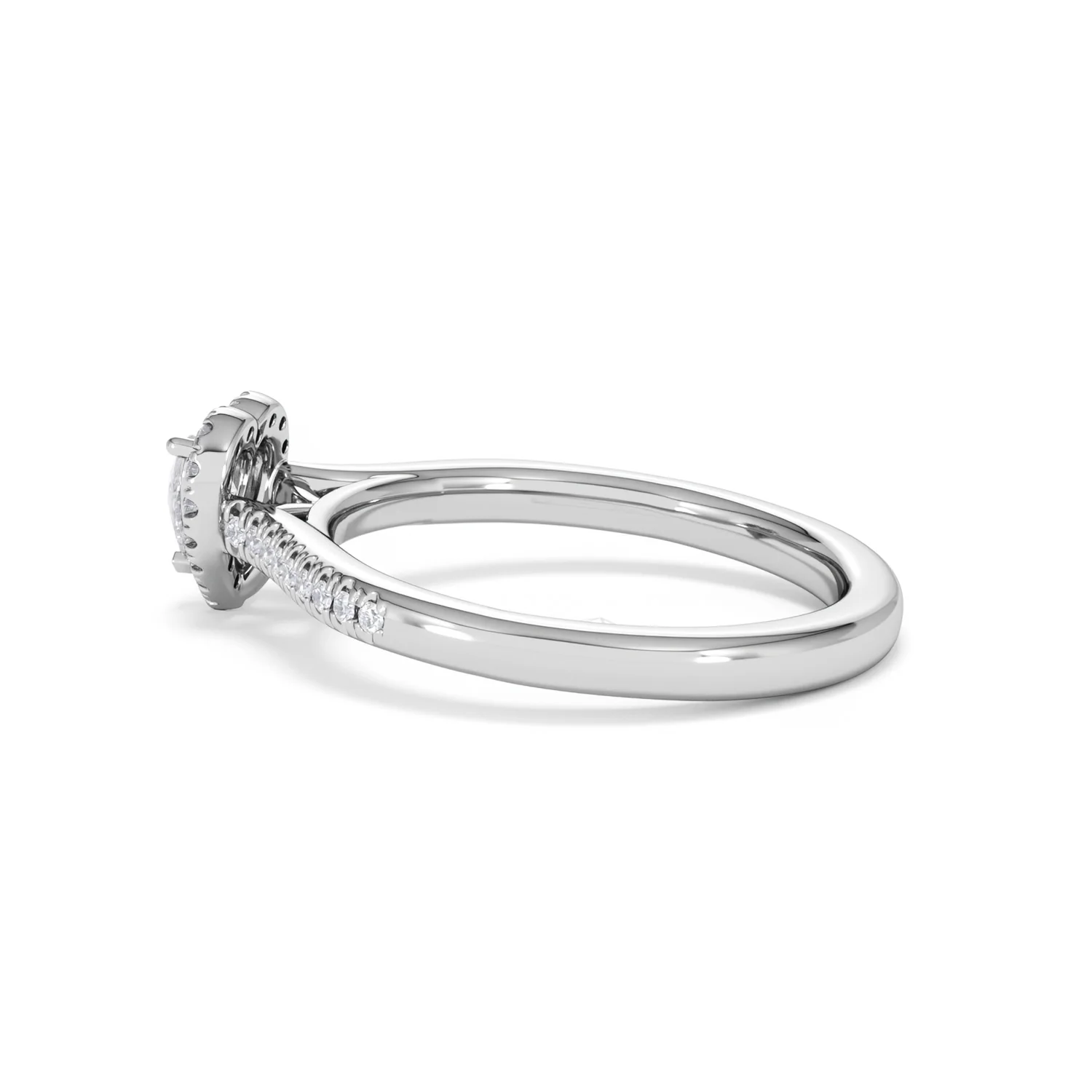 Lumia Heart Cut Lab Diamond Halo Ring 0.50ct F/VS in 925 Silver - Image 65