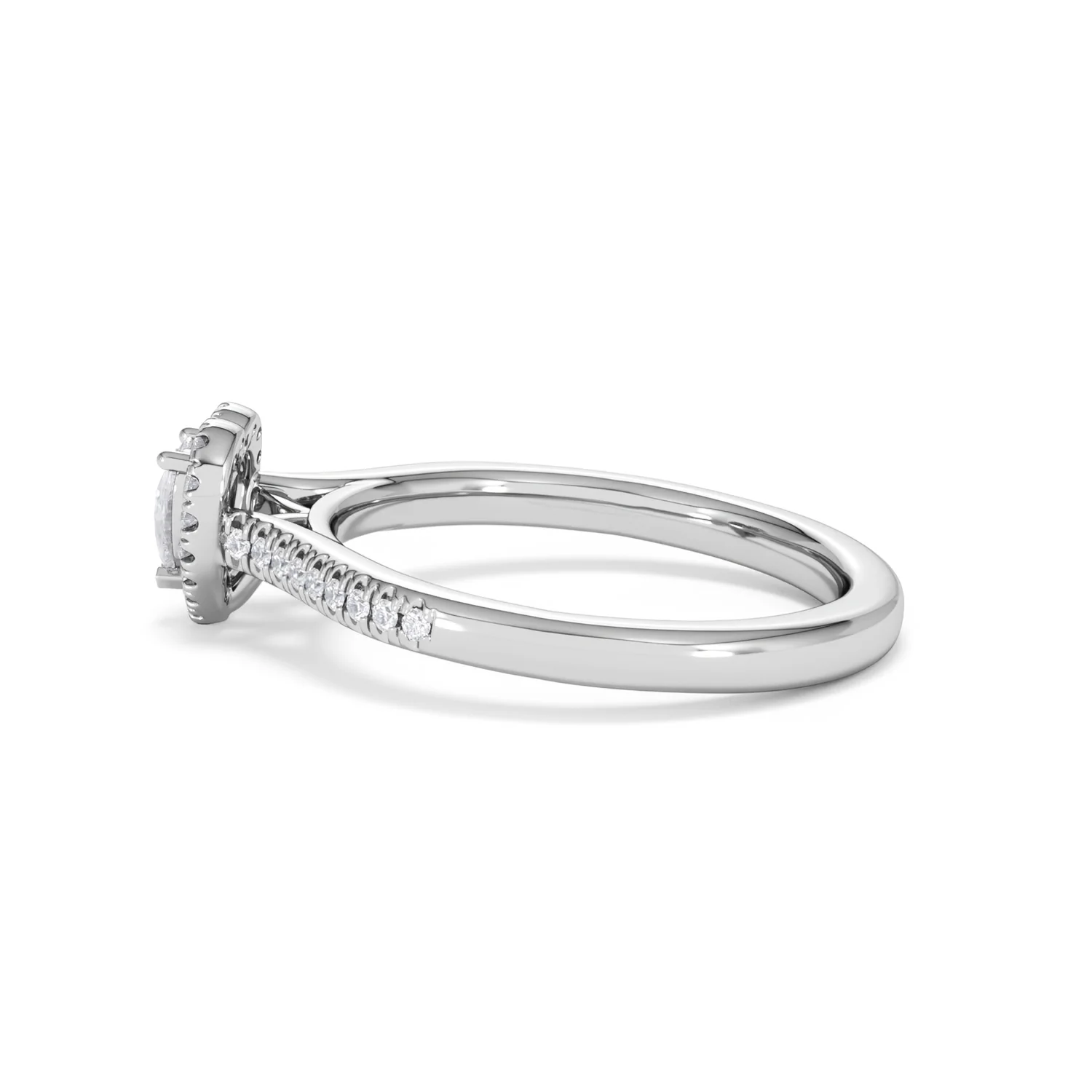 Lumia Heart Cut Lab Diamond Halo Ring 0.50ct F/VS in 925 Silver - Image 67
