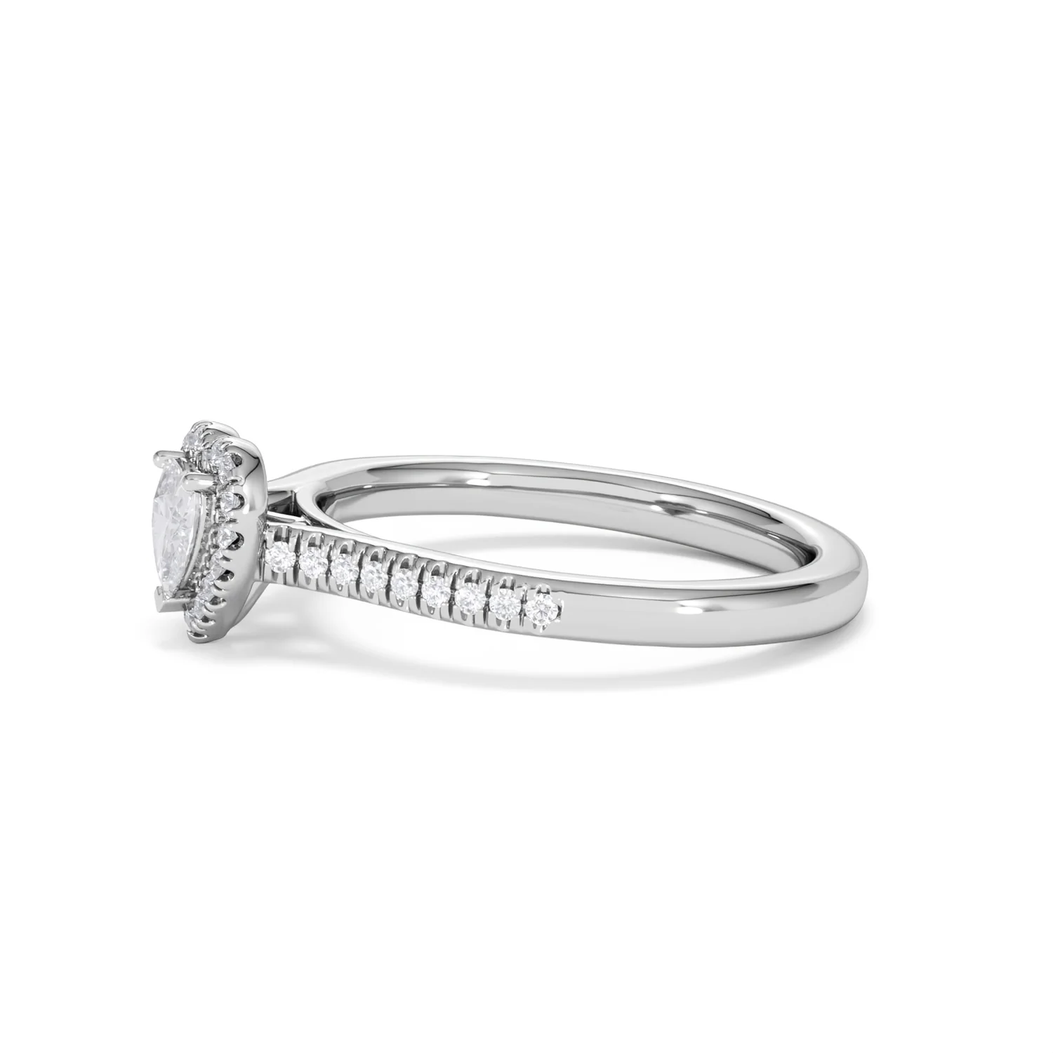 Lumia Heart Cut Lab Diamond Halo Ring 0.50ct F/VS in 925 Silver - Image 73