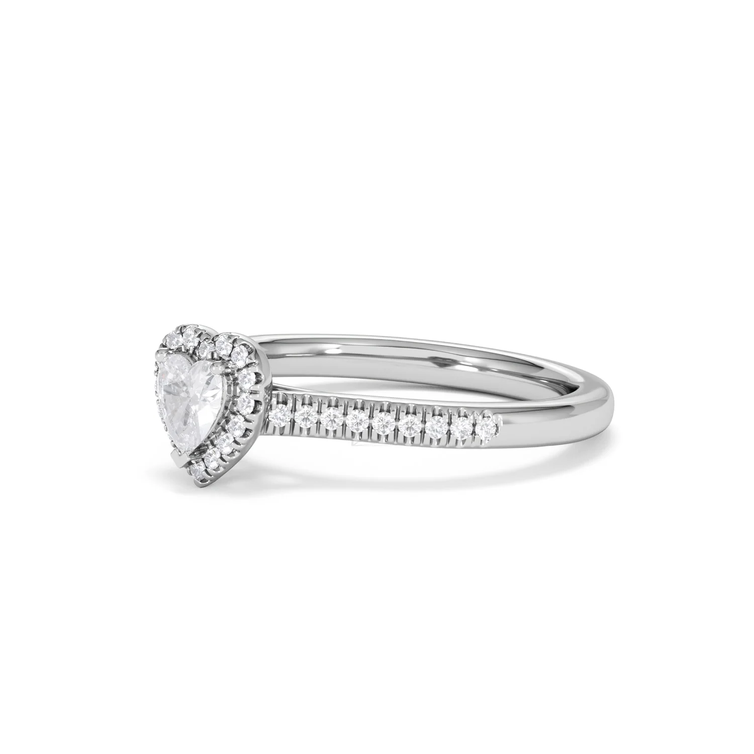 Lumia Heart Cut Lab Diamond Halo Ring 0.50ct F/VS in 925 Silver - Image 79