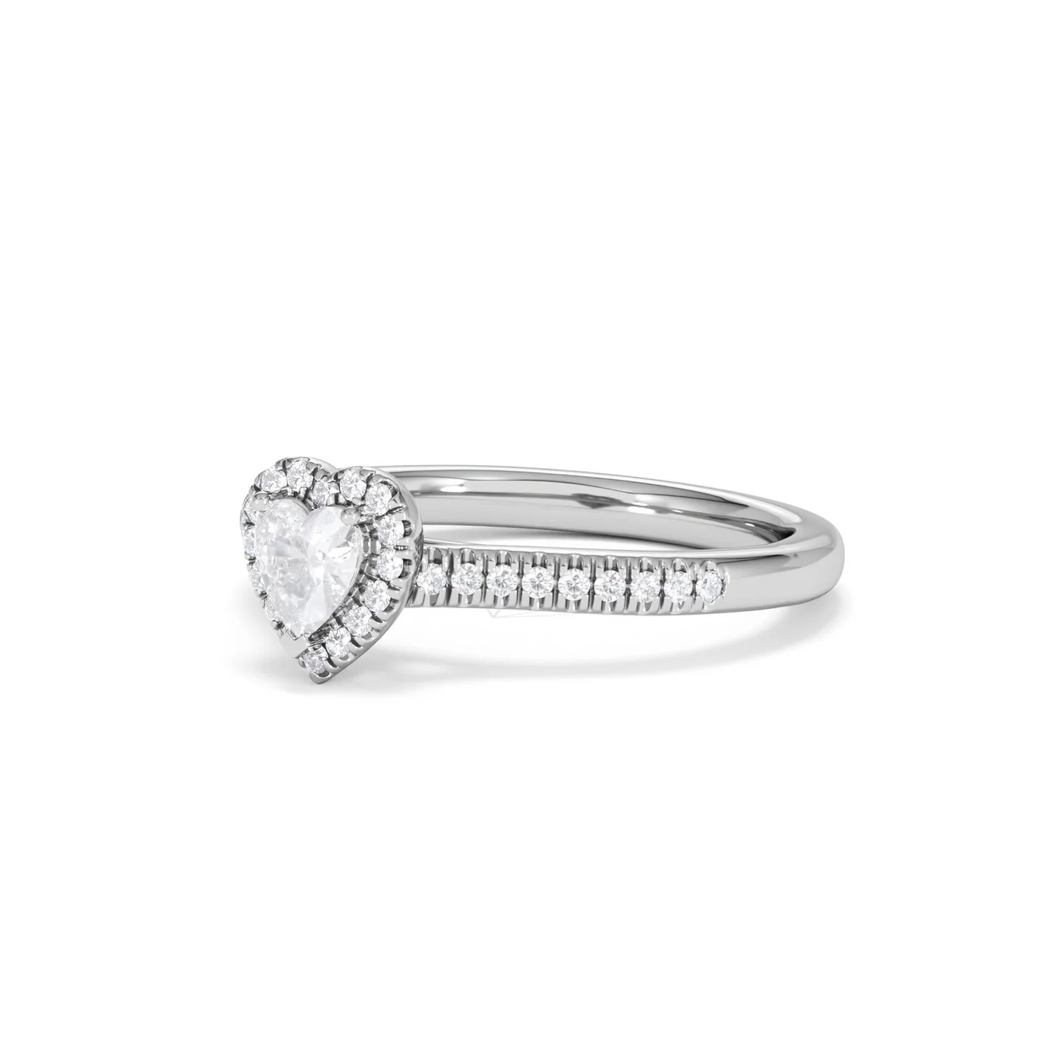 Lumia Heart Cut Lab Diamond Halo Ring 0.50ct F/VS in 925 Silver - Image 81