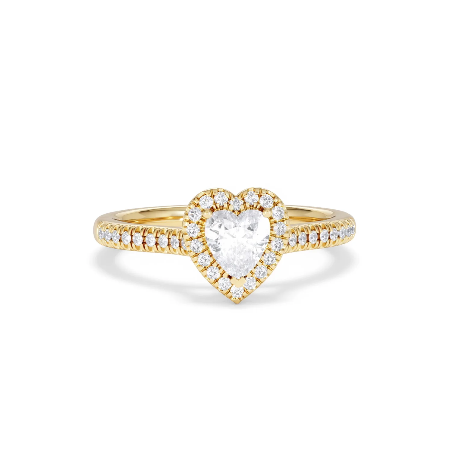 Lumia Heart Cut Lab Diamond Halo Ring 0.70ct F/VS in 9K Gold - Image 10