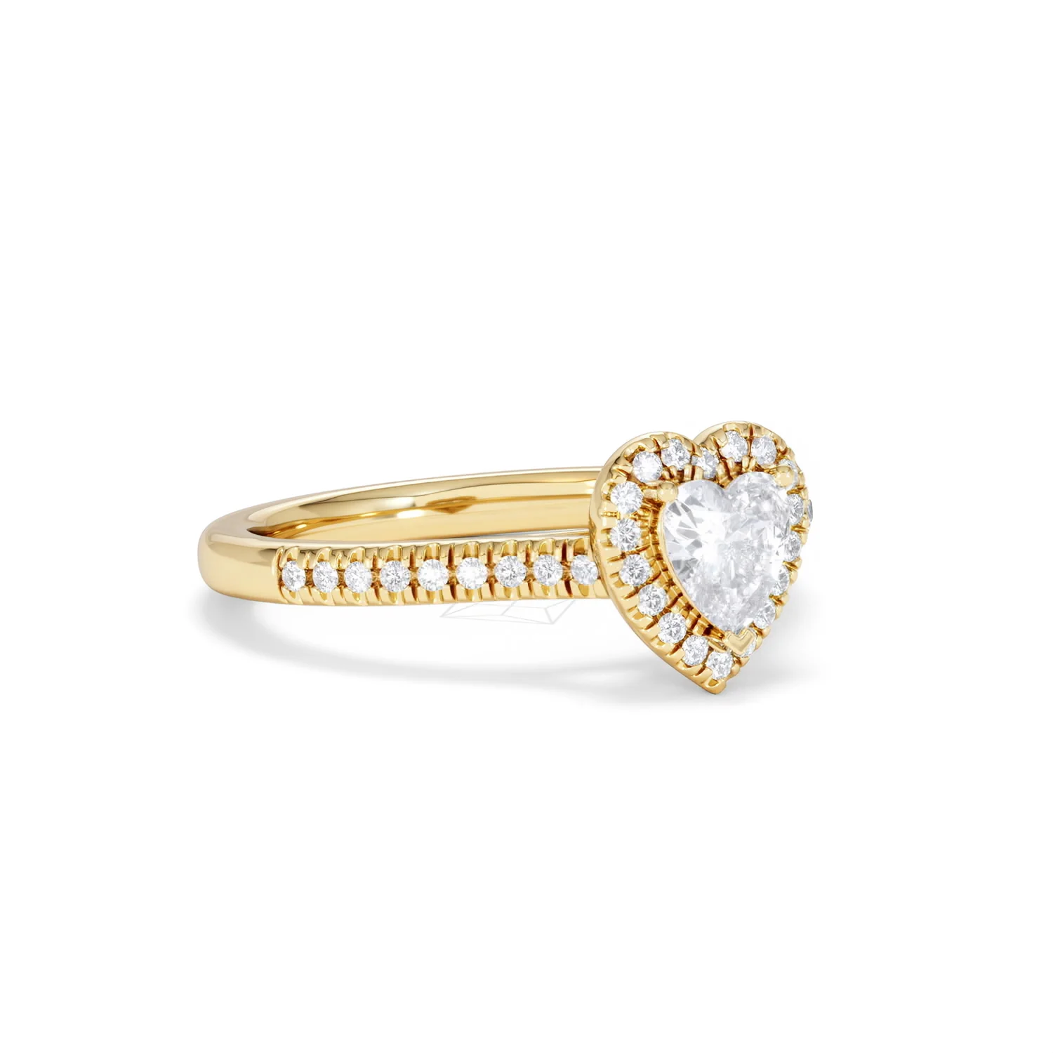 Lumia Heart Cut Lab Diamond Halo Ring 0.70ct F/VS in 9K Gold - Image 16