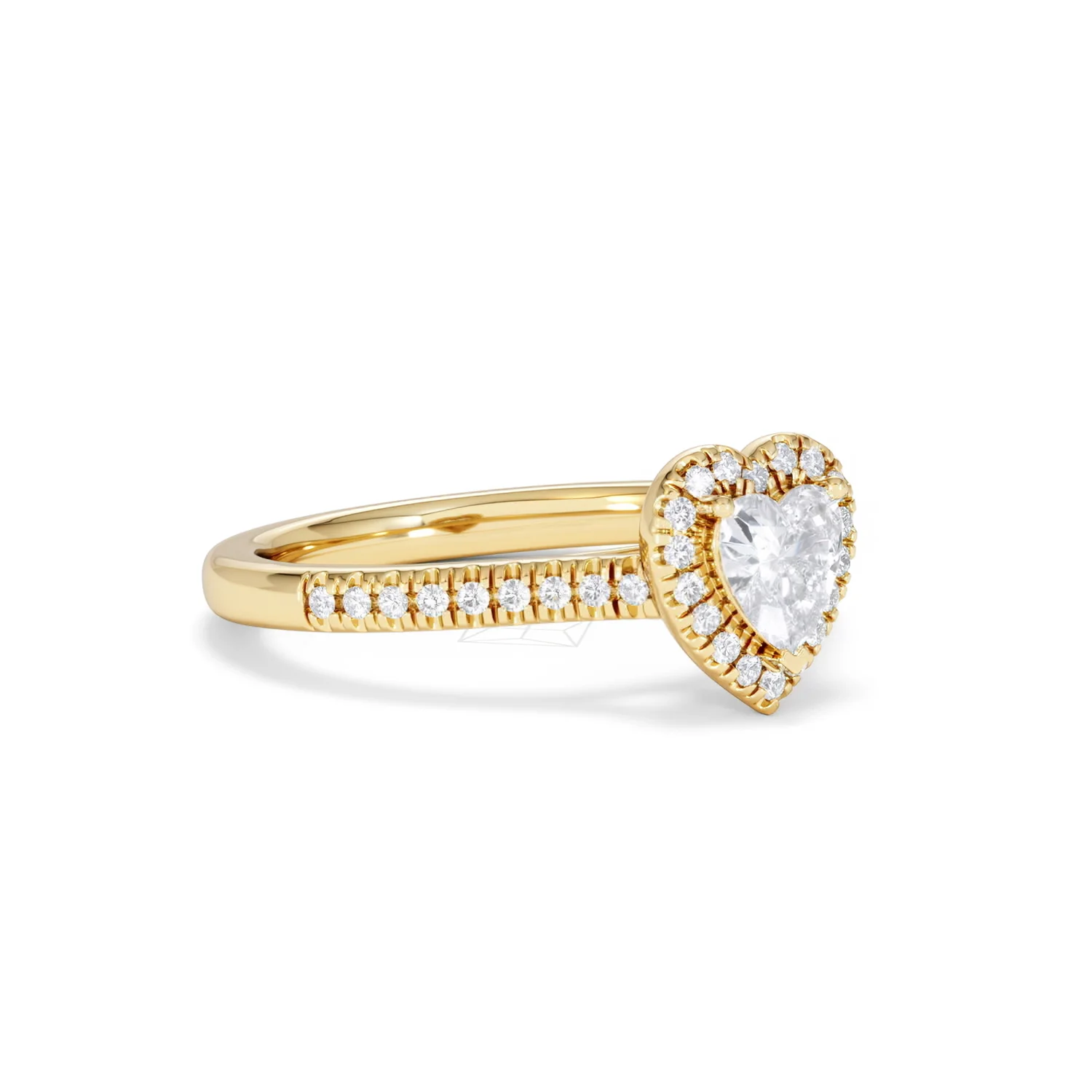 Lumia Heart Cut Lab Diamond Halo Ring 0.70ct F/VS in 9K Gold - Image 17