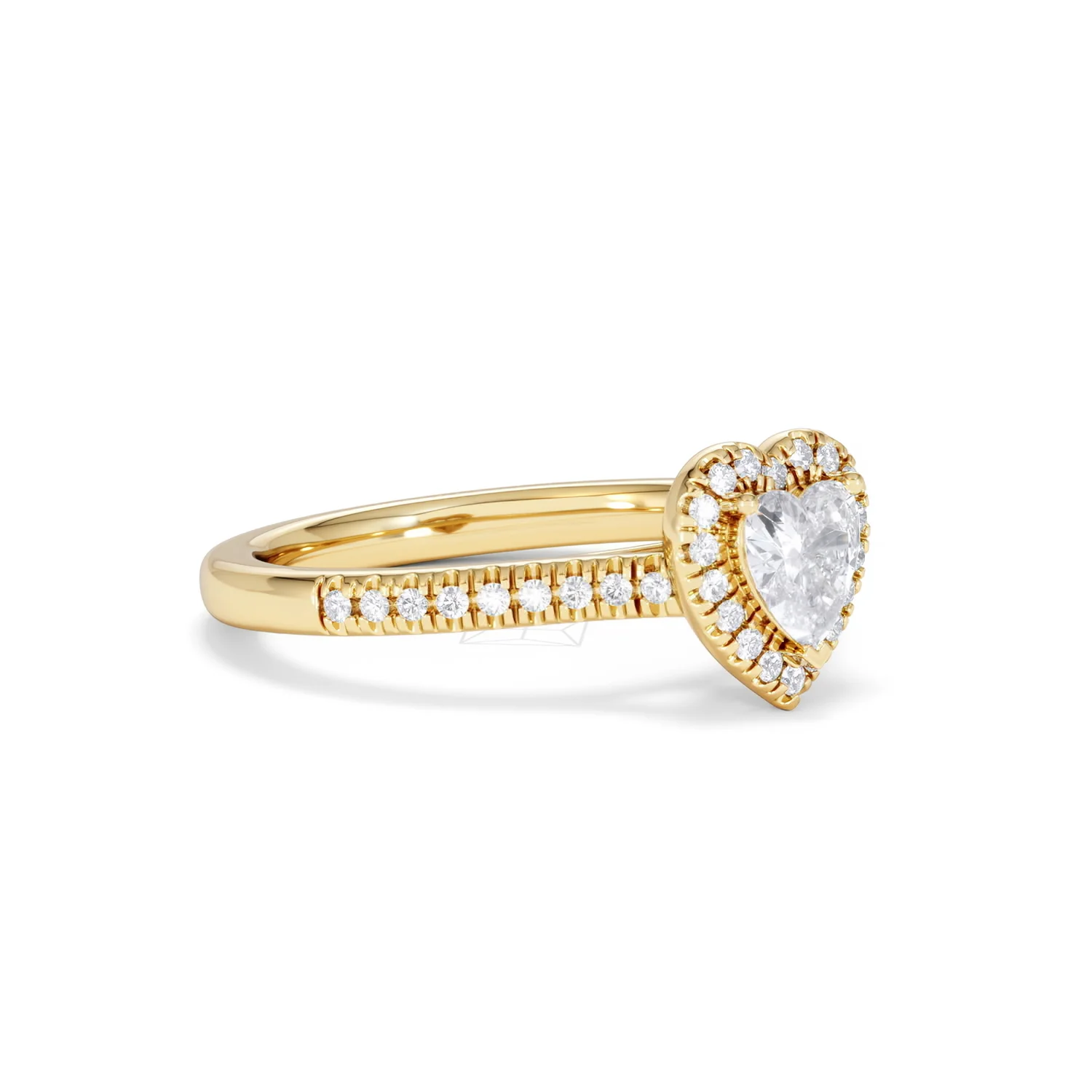 Lumia Heart Cut Lab Diamond Halo Ring 0.70ct F/VS in 9K Gold - Image 18