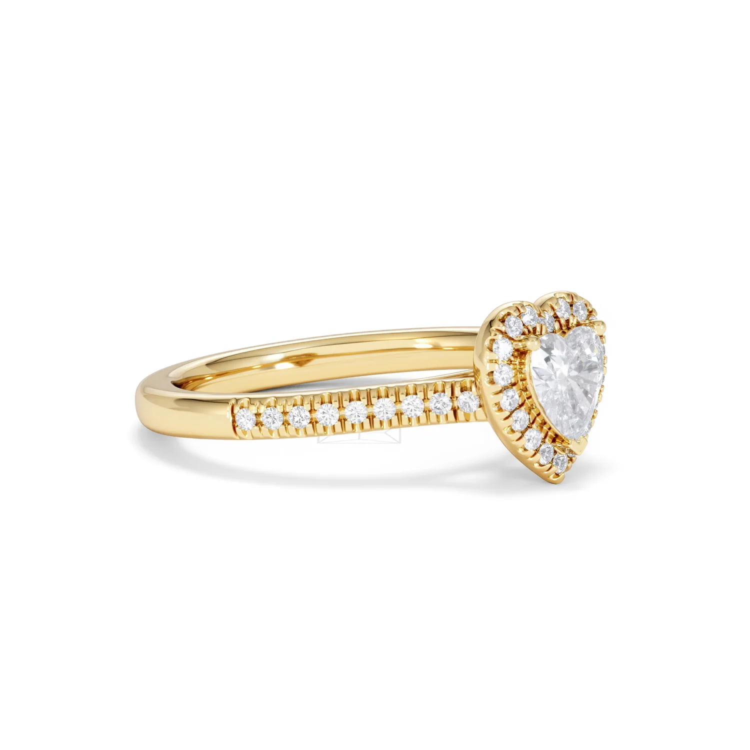 Lumia Heart Cut Lab Diamond Halo Ring 0.70ct F/VS in 9K Gold - Image 19