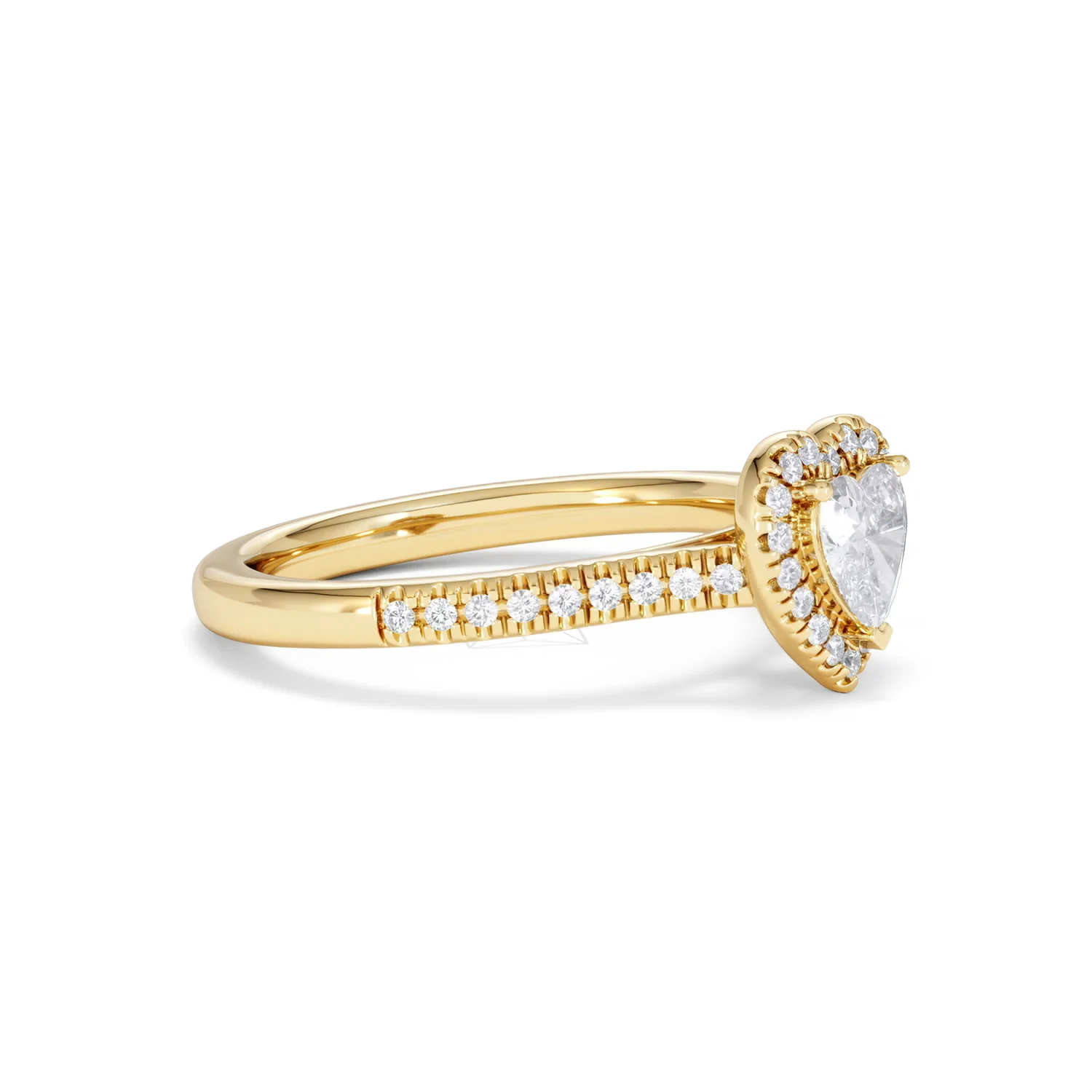 Lumia Heart Cut Lab Diamond Halo Ring 0.70ct F/VS in 9K Gold - Image 21