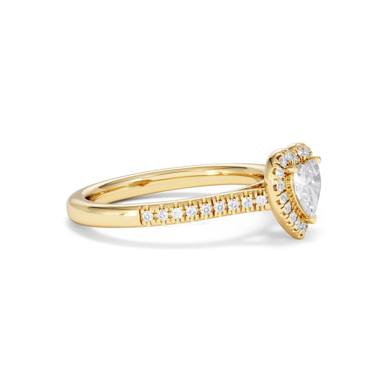 Lumia Heart Cut Lab Diamond Halo Ring 0.70ct F/VS in 9K Gold - Image 22