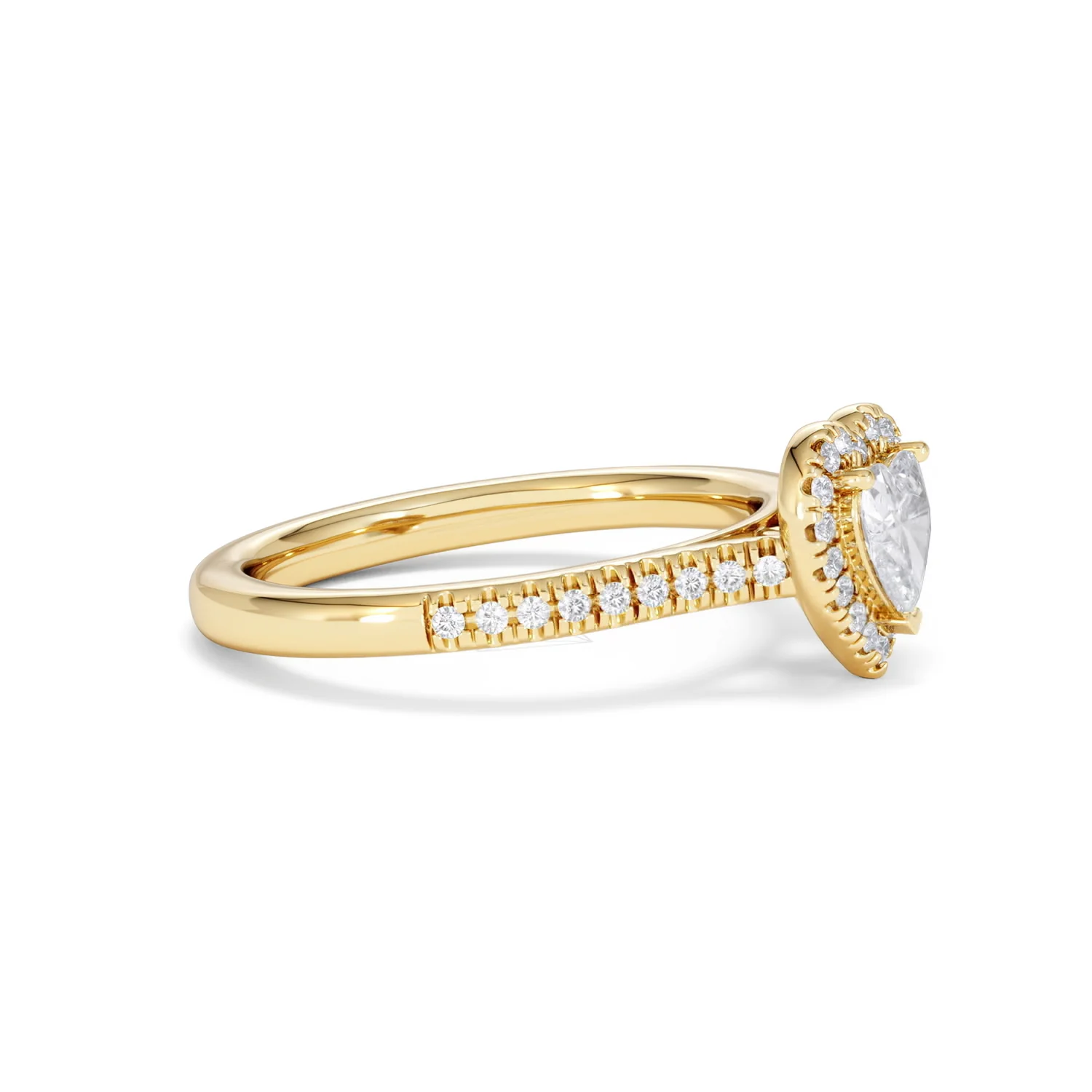 Lumia Heart Cut Lab Diamond Halo Ring 0.70ct F/VS in 9K Gold - Image 23