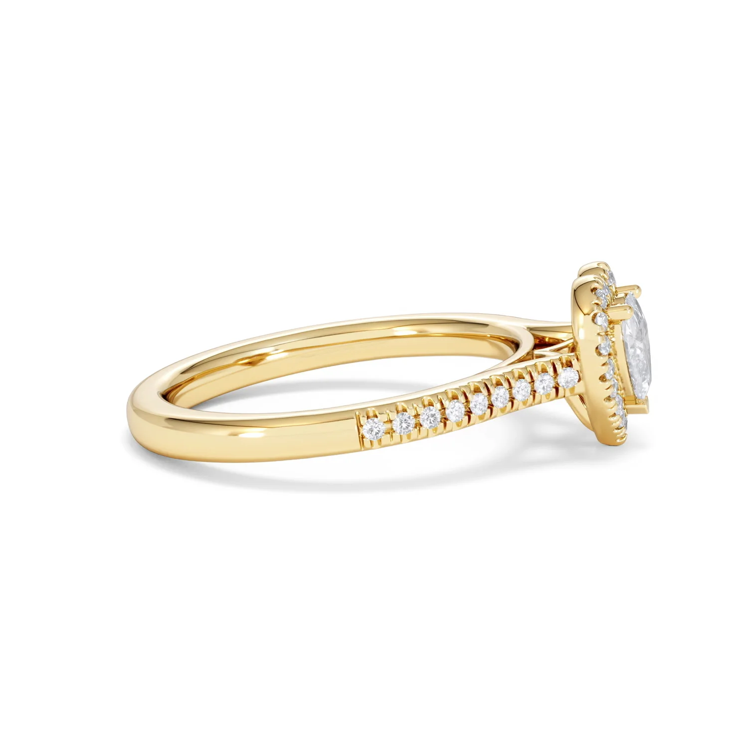 Lumia Heart Cut Lab Diamond Halo Ring 0.70ct F/VS in 9K Gold - Image 27