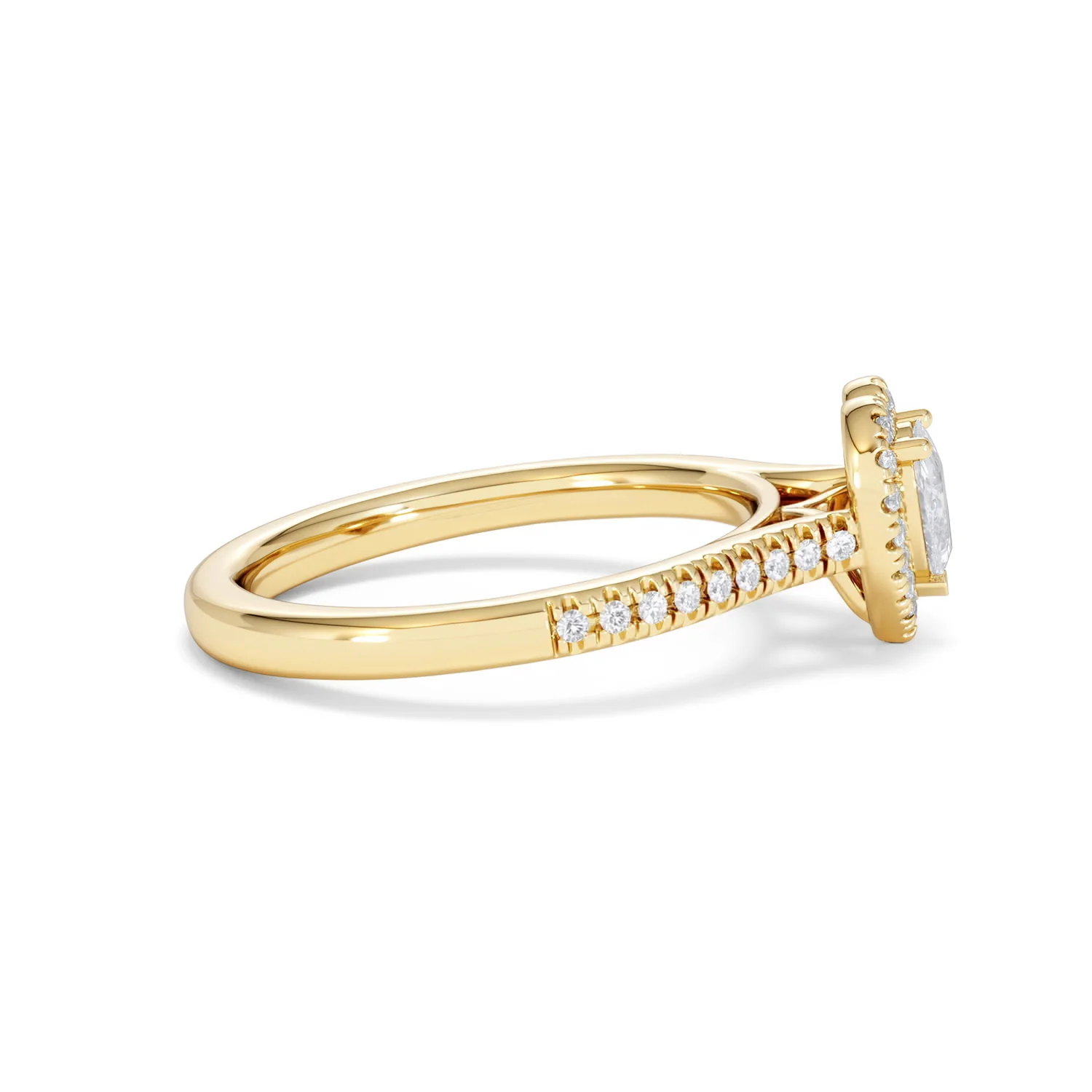 Lumia Heart Cut Lab Diamond Halo Ring 0.70ct F/VS in 9K Gold - Image 28