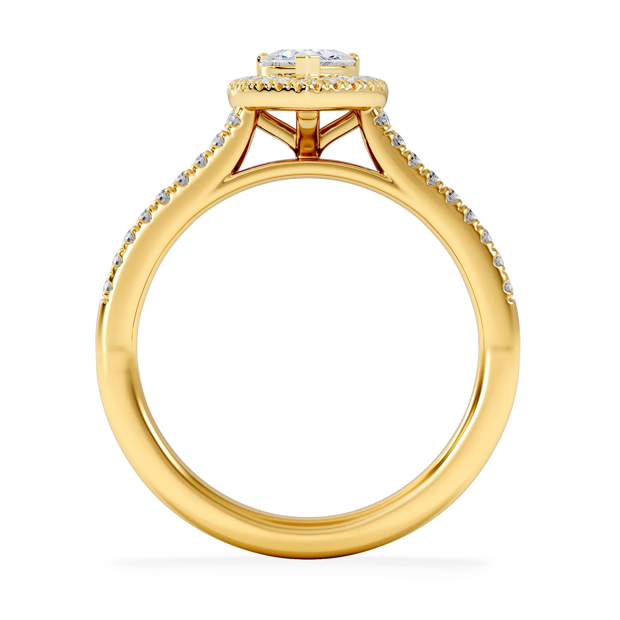 Lumia Heart Cut Lab Diamond Halo Ring 0.70ct F/VS in 9K Gold - Image 3