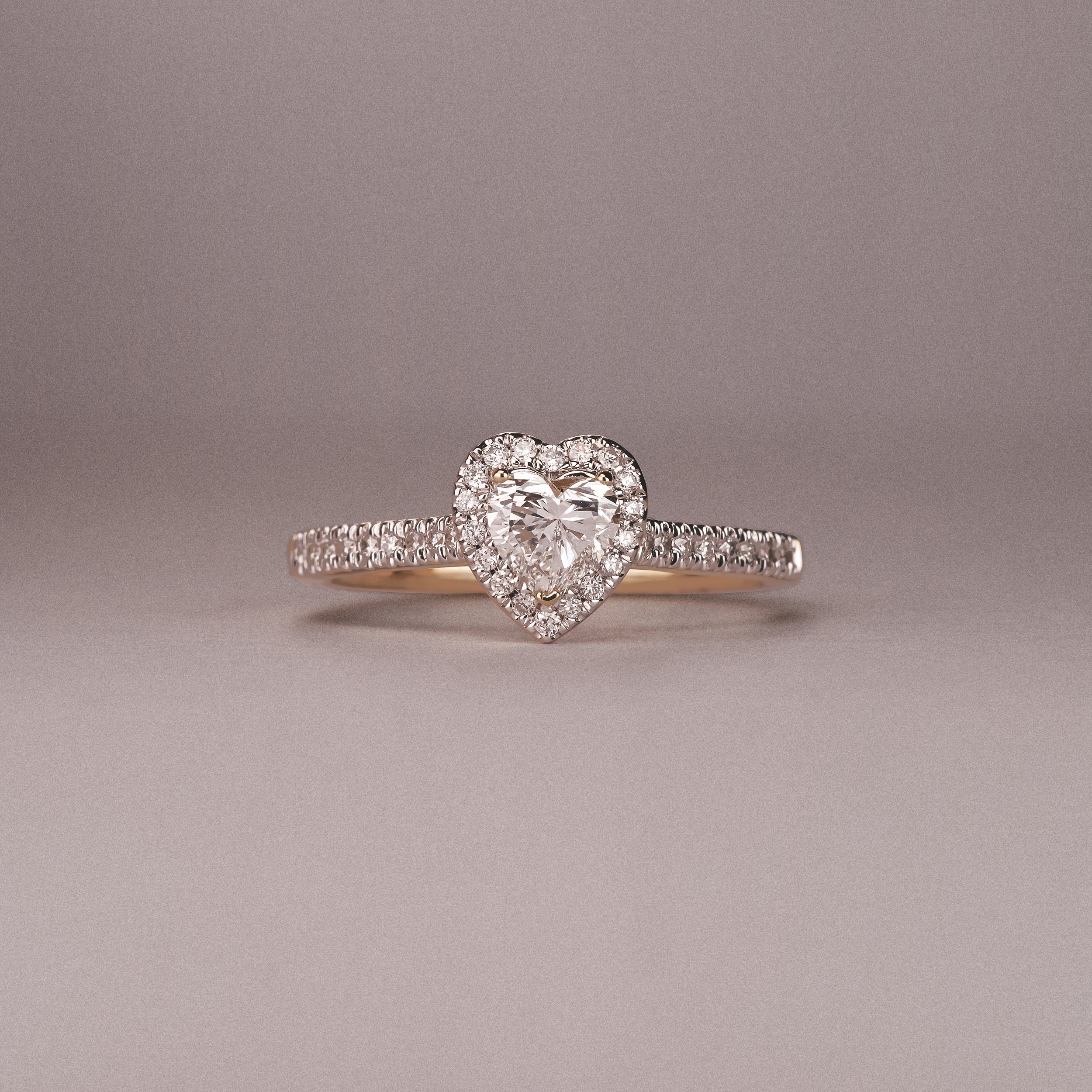 Lumia Heart Cut Lab Diamond Halo Ring 0.70ct F/VS in 9K Gold - Image 7