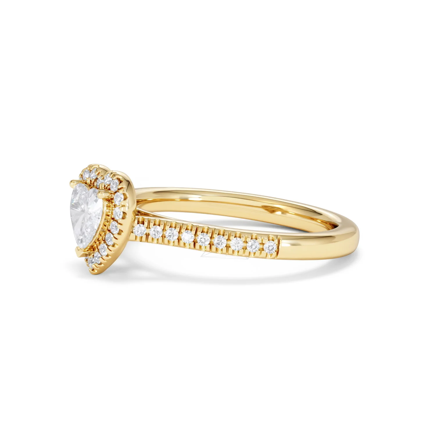 Lumia Heart Cut Lab Diamond Halo Ring 0.70ct F/VS in 9K Gold - Image 76
