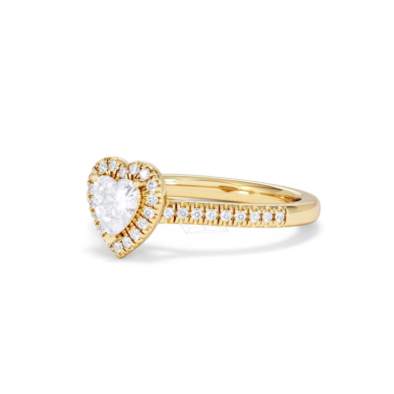 Lumia Heart Cut Lab Diamond Halo Ring 0.70ct F/VS in 9K Gold - Image 81