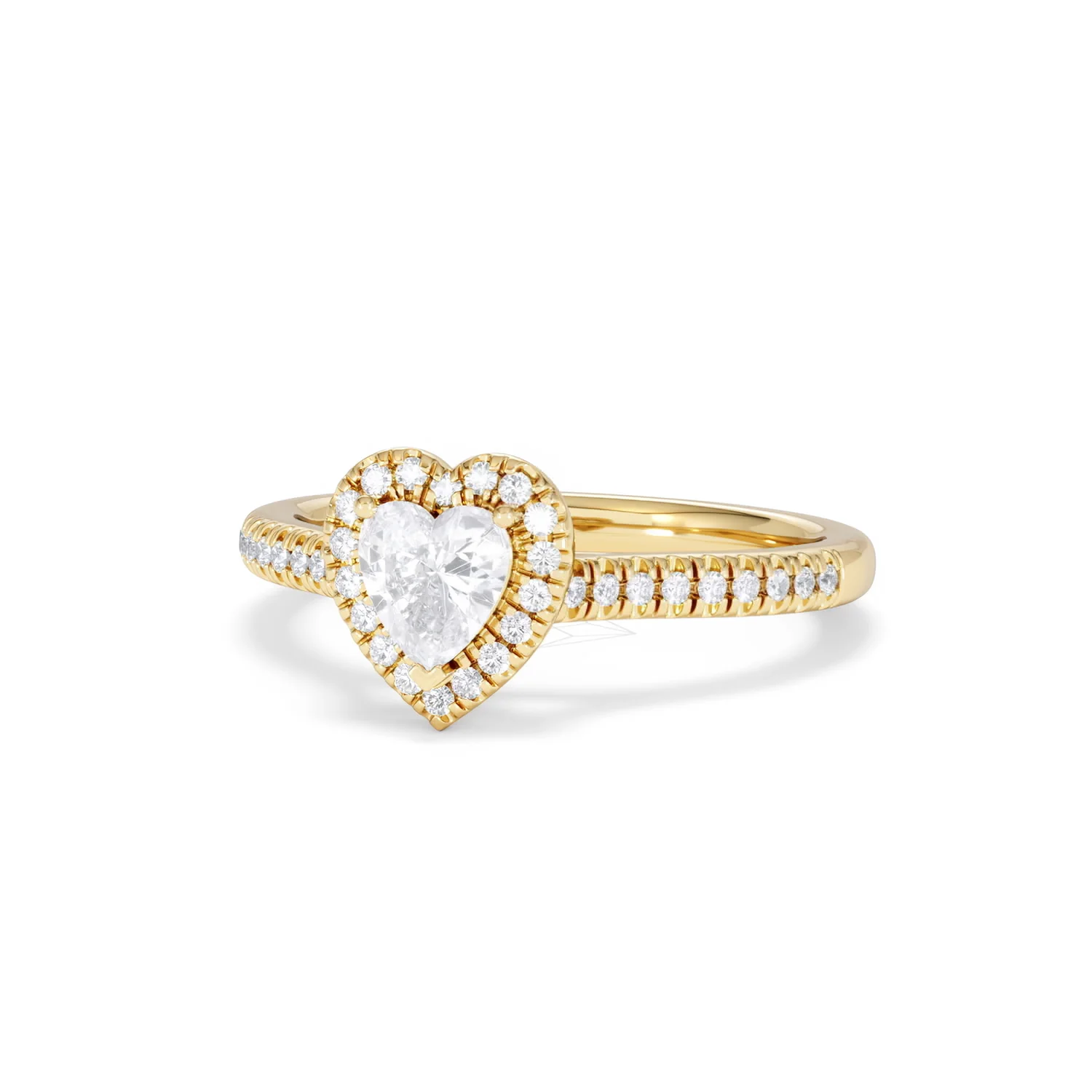 Lumia Heart Cut Lab Diamond Halo Ring 0.70ct F/VS in 9K Gold - Image 85