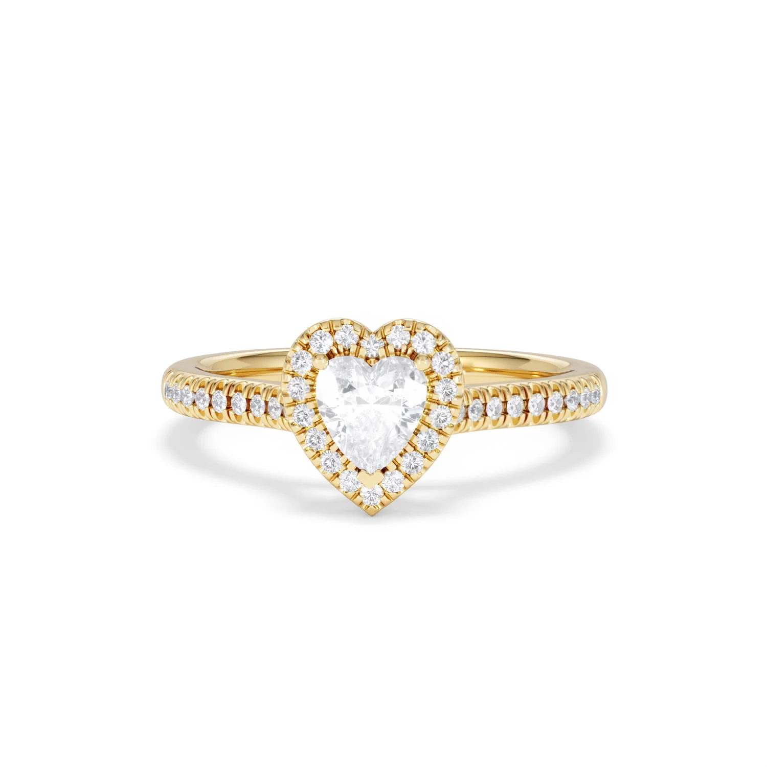 Lumia Heart Cut Lab Diamond Halo Ring 0.70ct F/VS in 9K Gold - Image 88