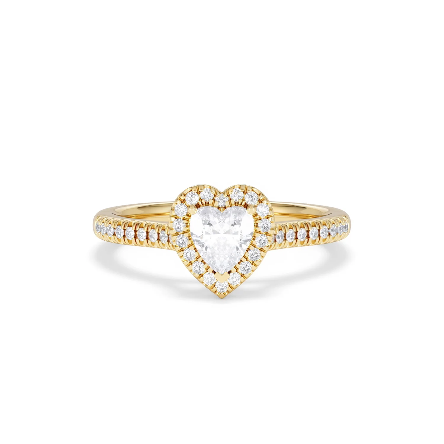 Lumia Heart Cut Lab Diamond Halo Ring 0.70ct F/VS in 9K Gold - Image 9