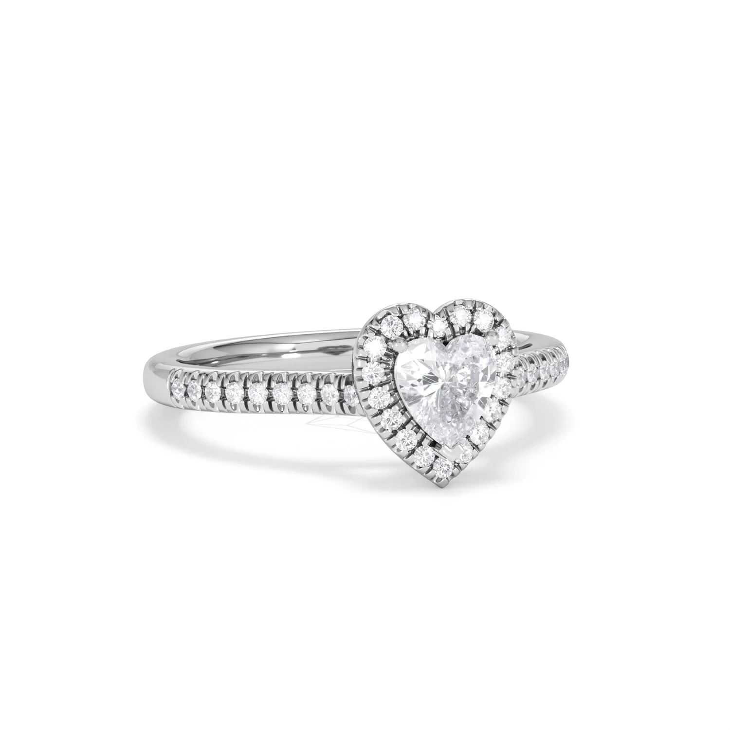 Lumia Heart Cut Lab Diamond Halo Ring 0.70ct F/VS in 9K White Gold - Image 15