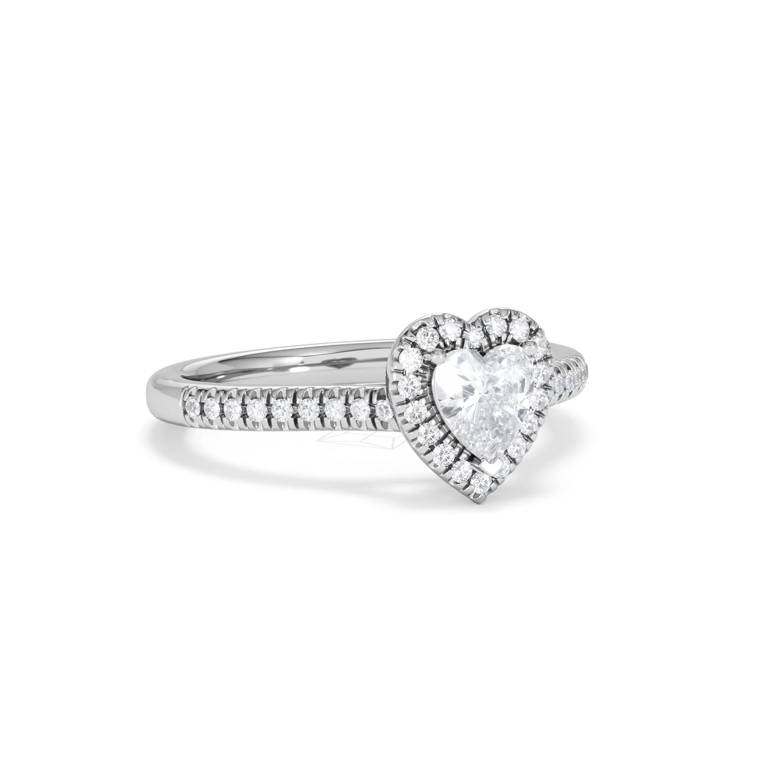Lumia Heart Cut Lab Diamond Halo Ring 0.70ct F/VS in 9K White Gold - Image 16