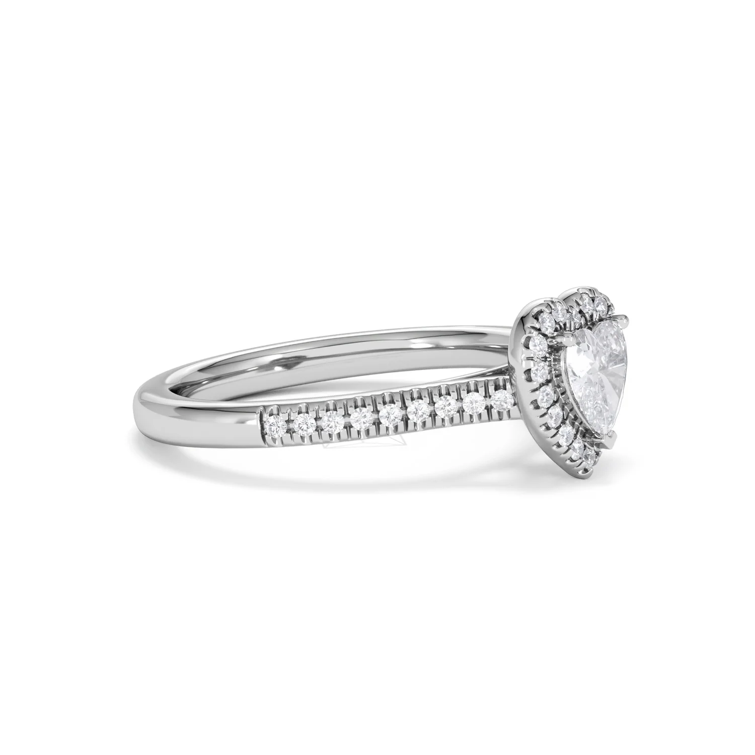 Lumia Heart Cut Lab Diamond Halo Ring 0.70ct F/VS in 9K White Gold - Image 23