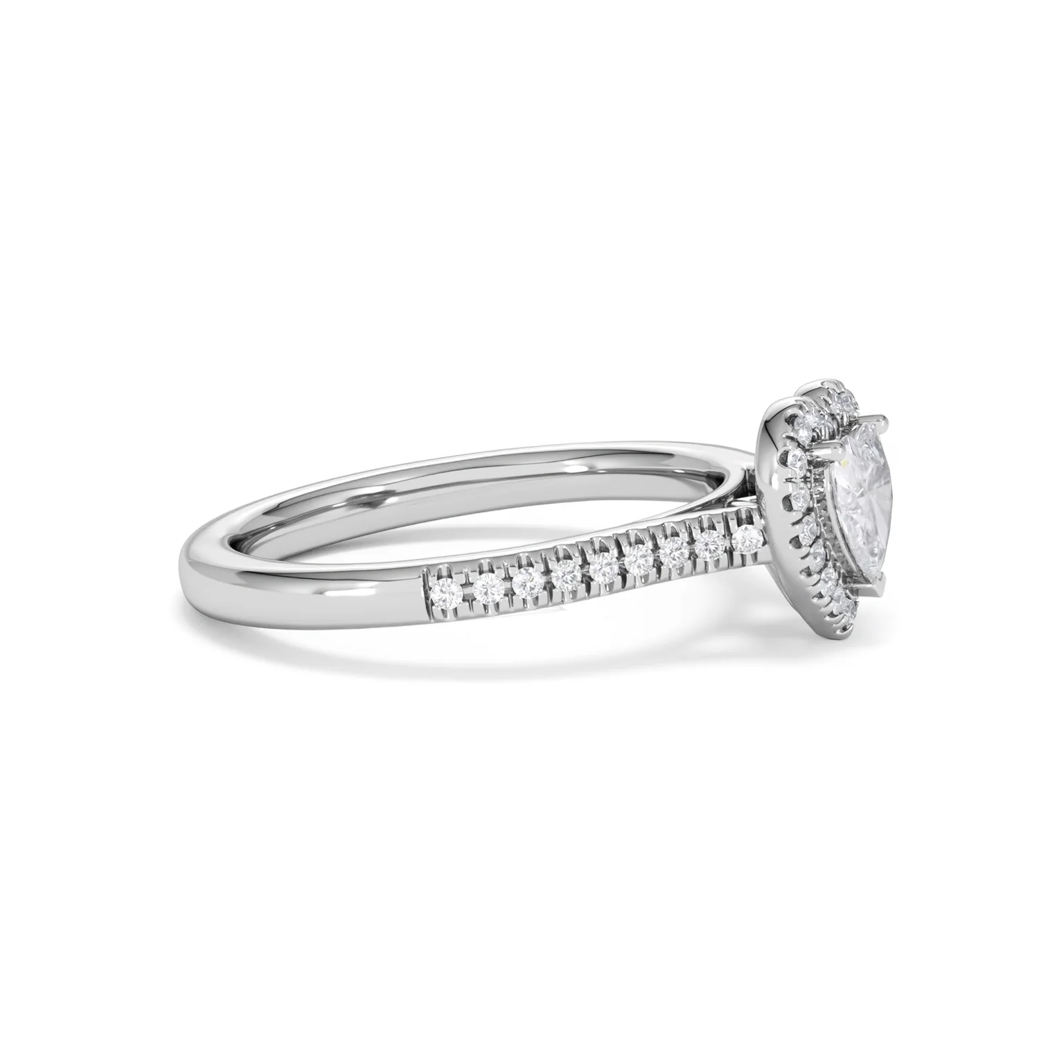Lumia Heart Cut Lab Diamond Halo Ring 0.70ct F/VS in 9K White Gold - Image 26