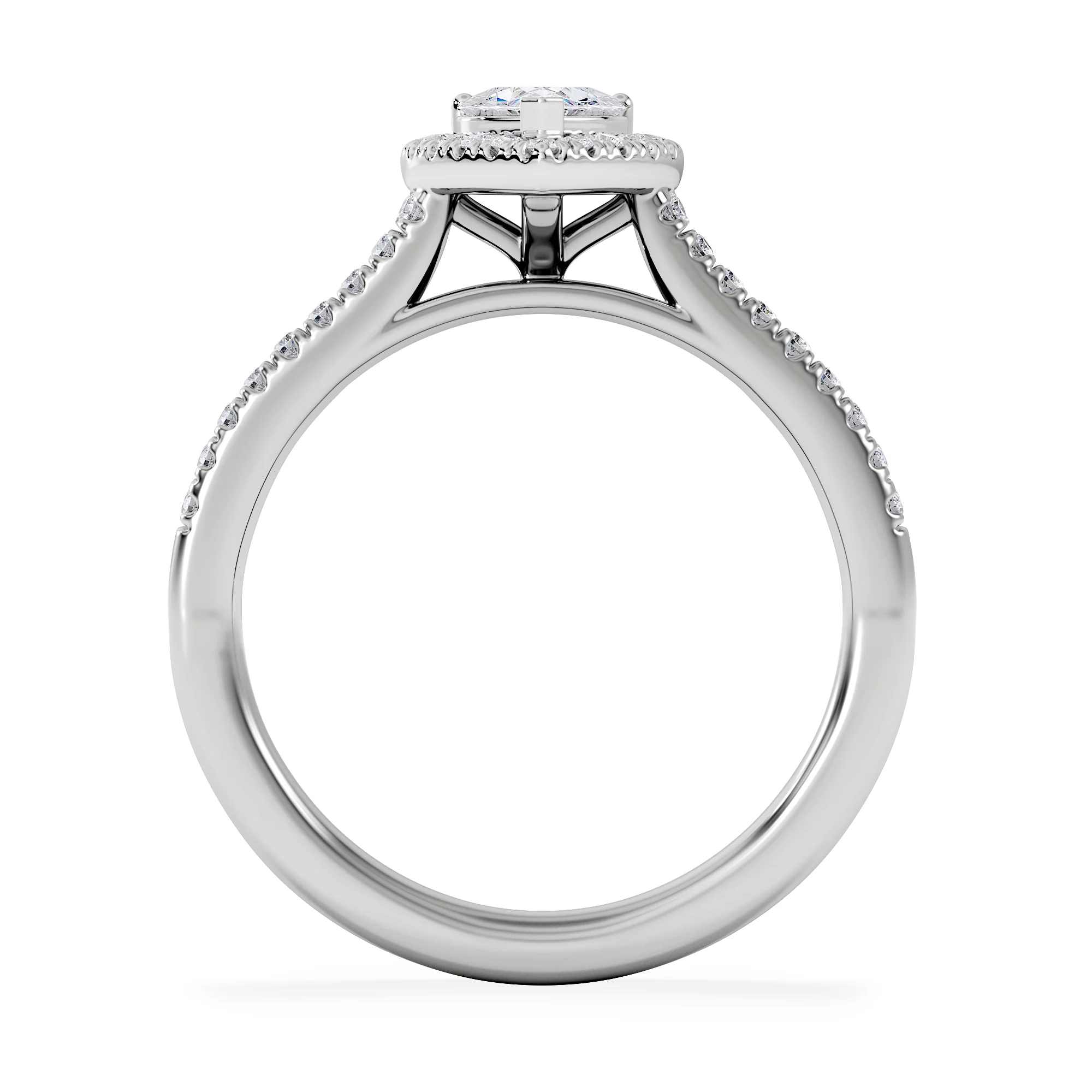 Lumia Heart Cut Lab Diamond Halo Ring 0.70ct F/VS in 9K White Gold - Image 3