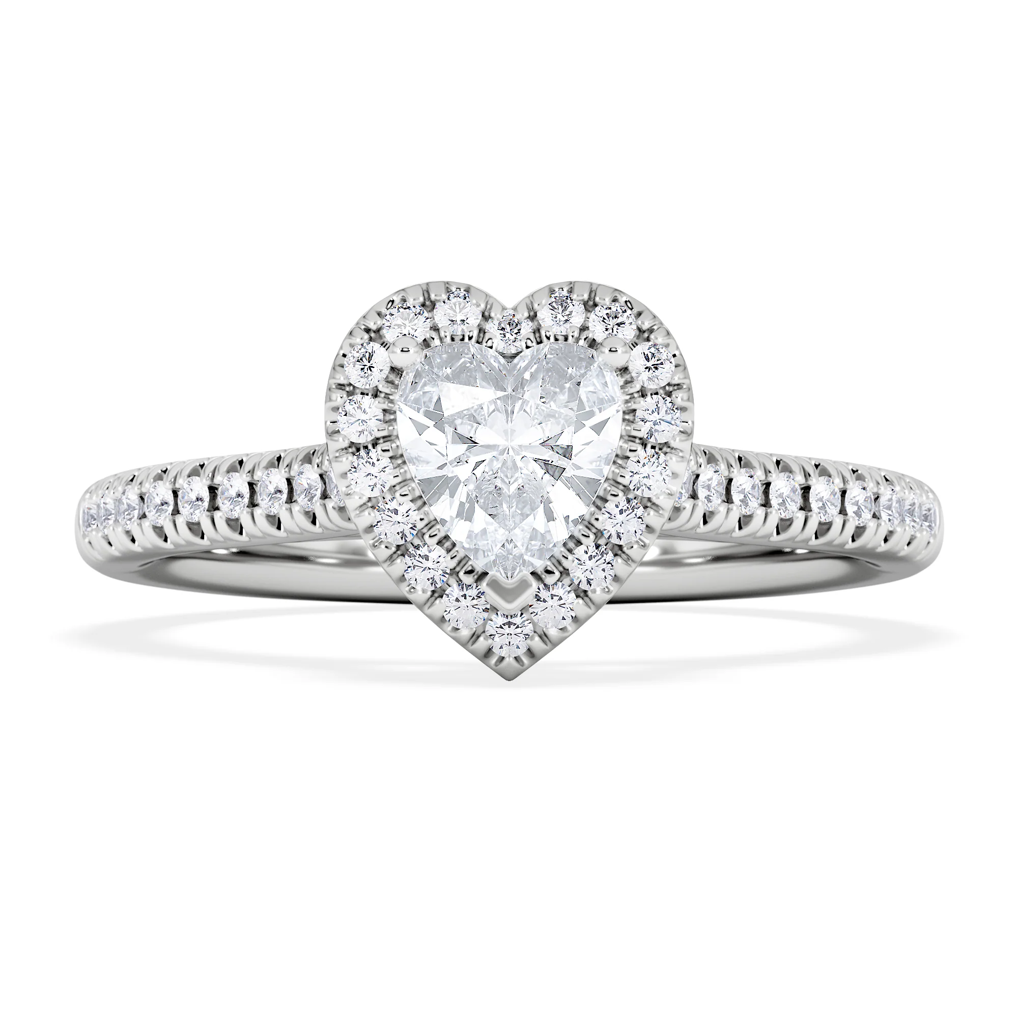 Lumia Heart Cut Lab Diamond Halo Ring 0.70ct F/VS in 9K White Gold - Image 7