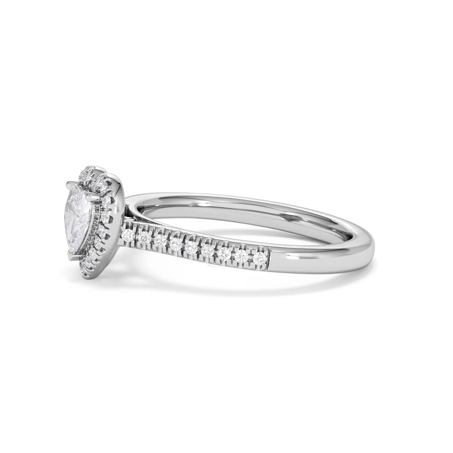 Lumia Heart Cut Lab Diamond Halo Ring 0.70ct F/VS in 9K White Gold - Image 76