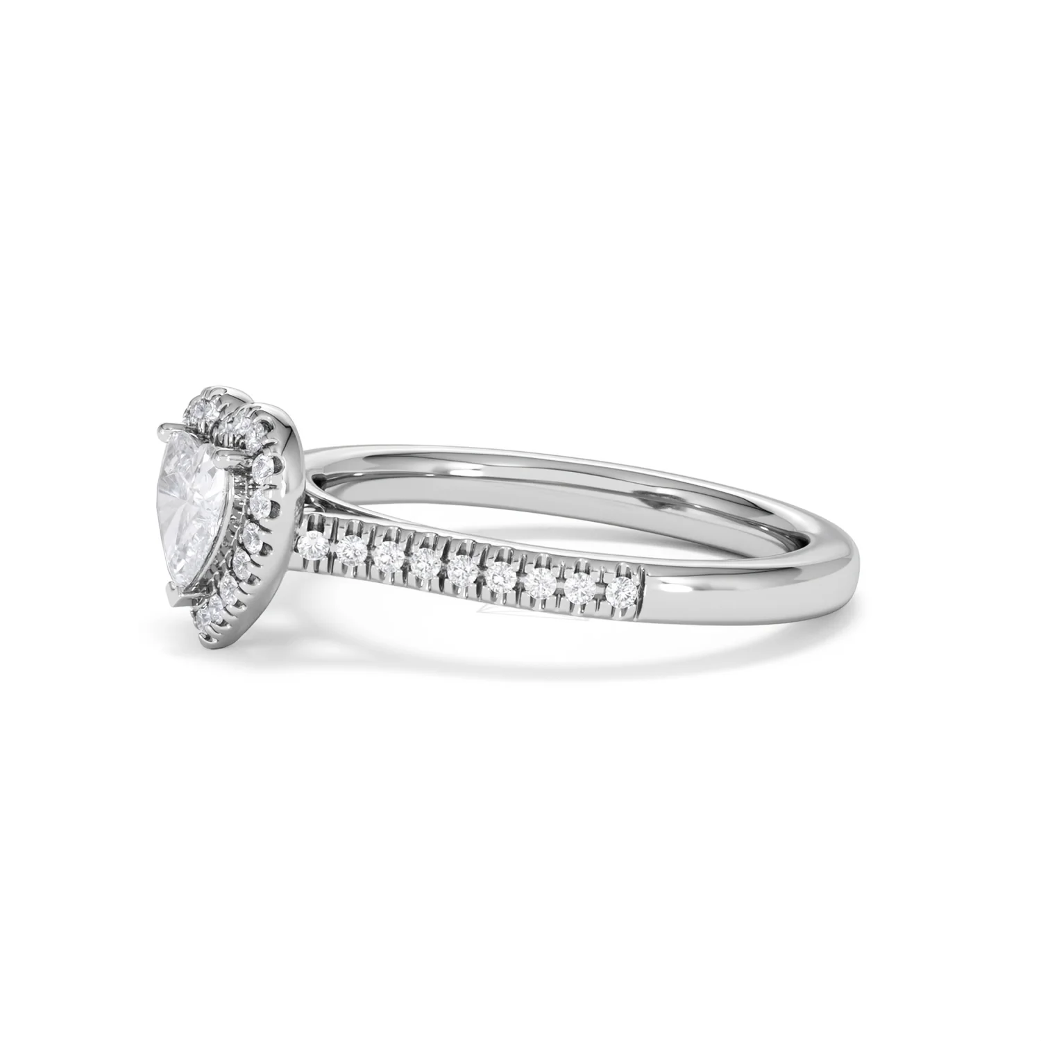 Lumia Heart Cut Lab Diamond Halo Ring 0.70ct F/VS in 9K White Gold - Image 77