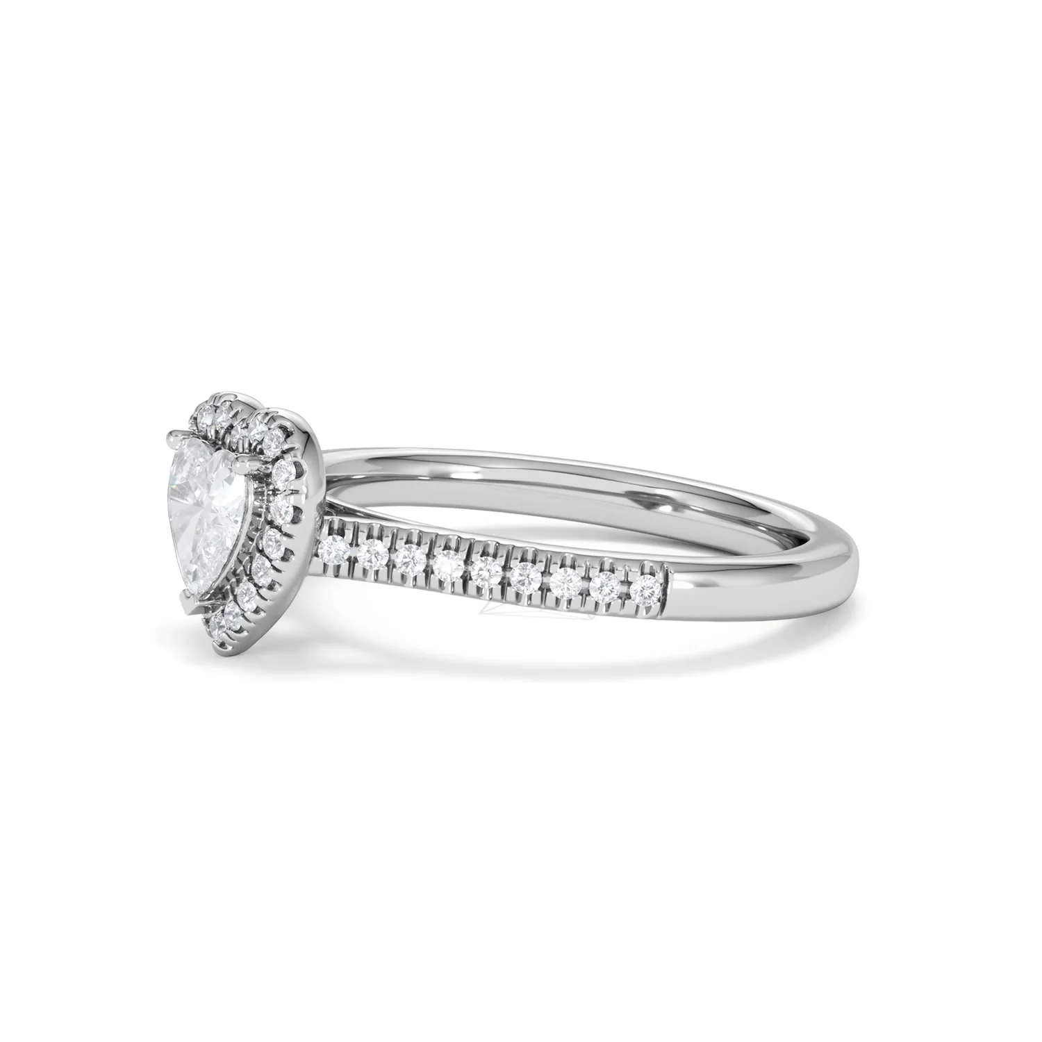Lumia Heart Cut Lab Diamond Halo Ring 0.70ct F/VS in 9K White Gold - Image 78