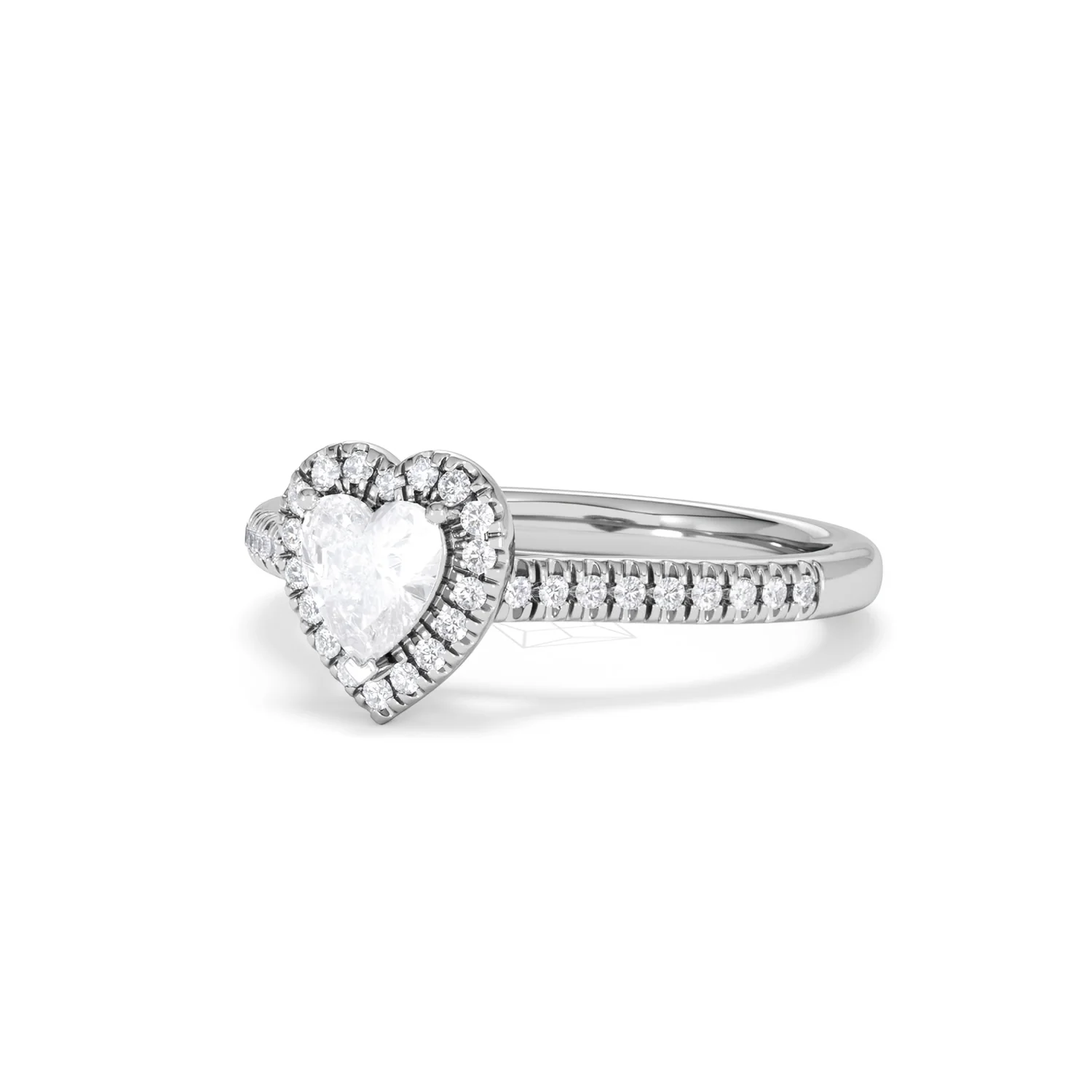 Lumia Heart Cut Lab Diamond Halo Ring 0.70ct F/VS in 9K White Gold - Image 85
