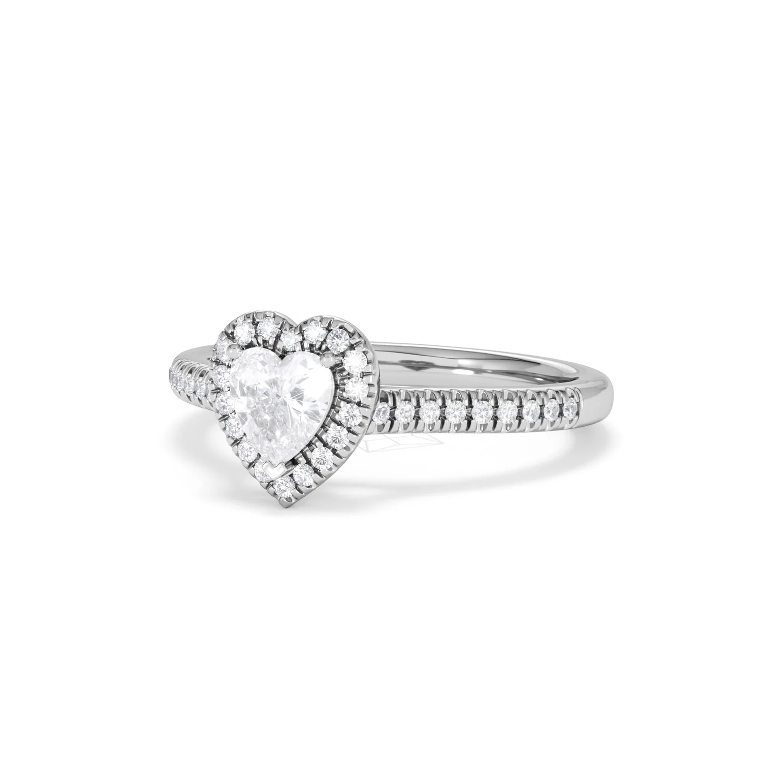 Lumia Heart Cut Lab Diamond Halo Ring 0.70ct F/VS in 9K White Gold - Image 86