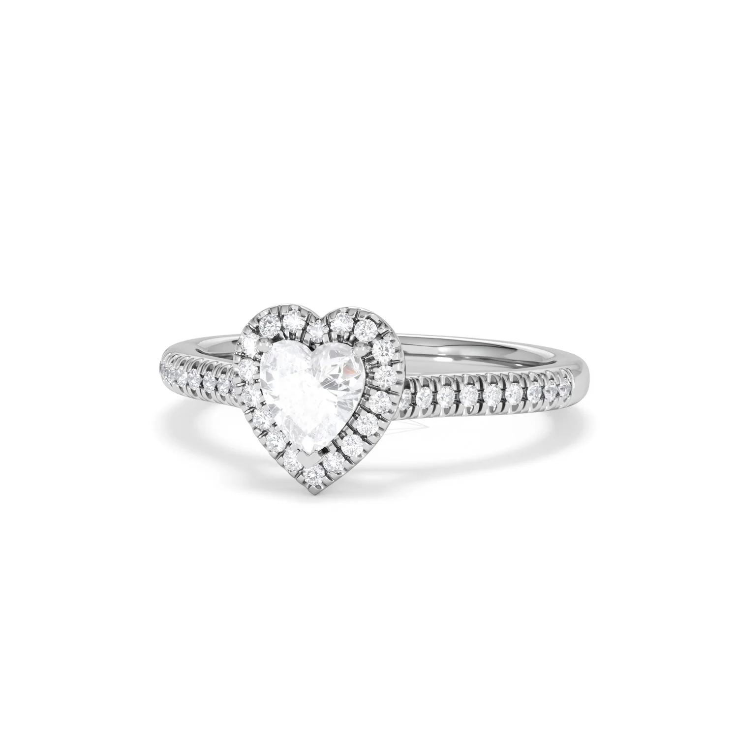 Lumia Heart Cut Lab Diamond Halo Ring 0.70ct F/VS in 9K White Gold - Image 88