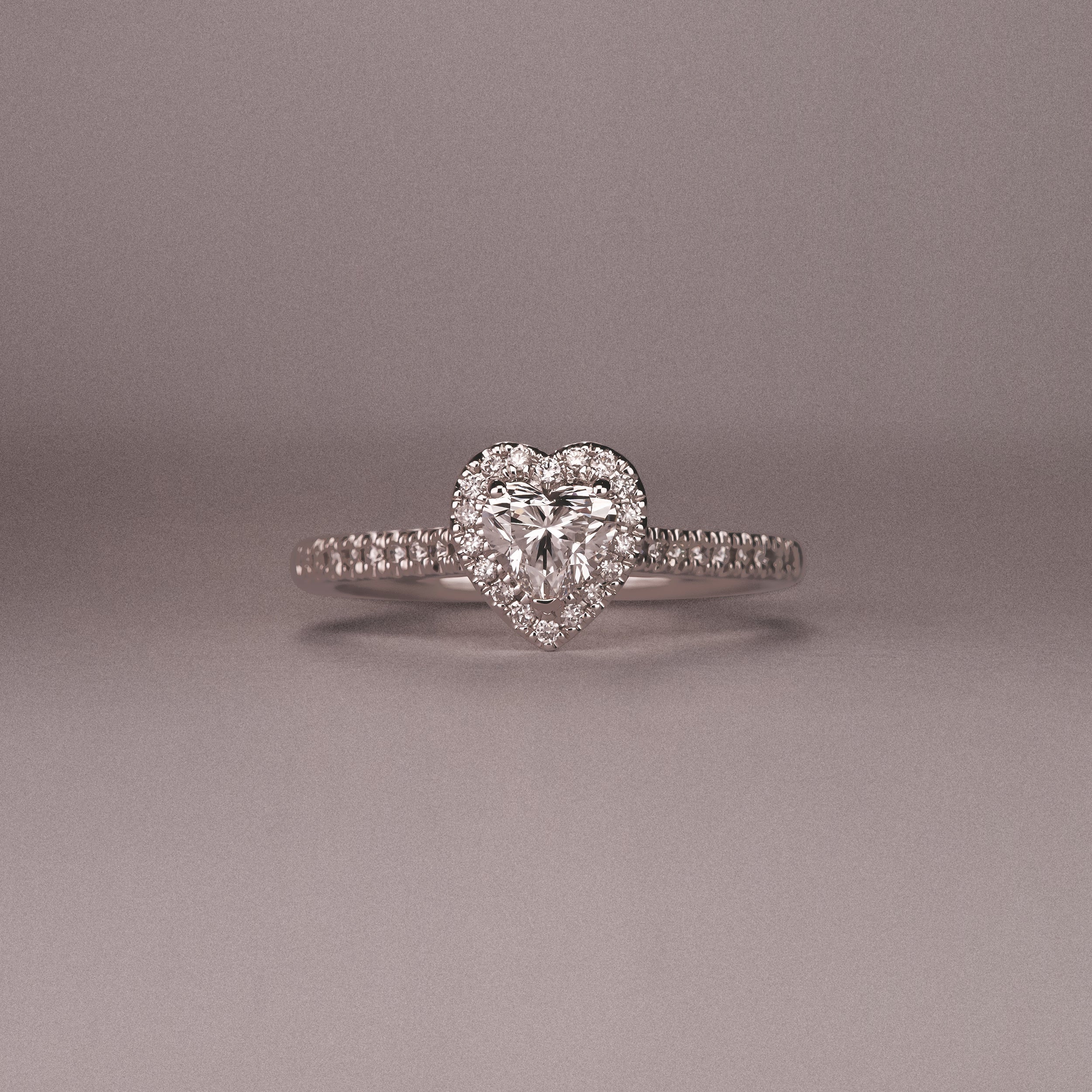 Lumia Heart Cut Lab Diamond Halo Ring 0.70ct F/VS in 9K White Gold - Image 9