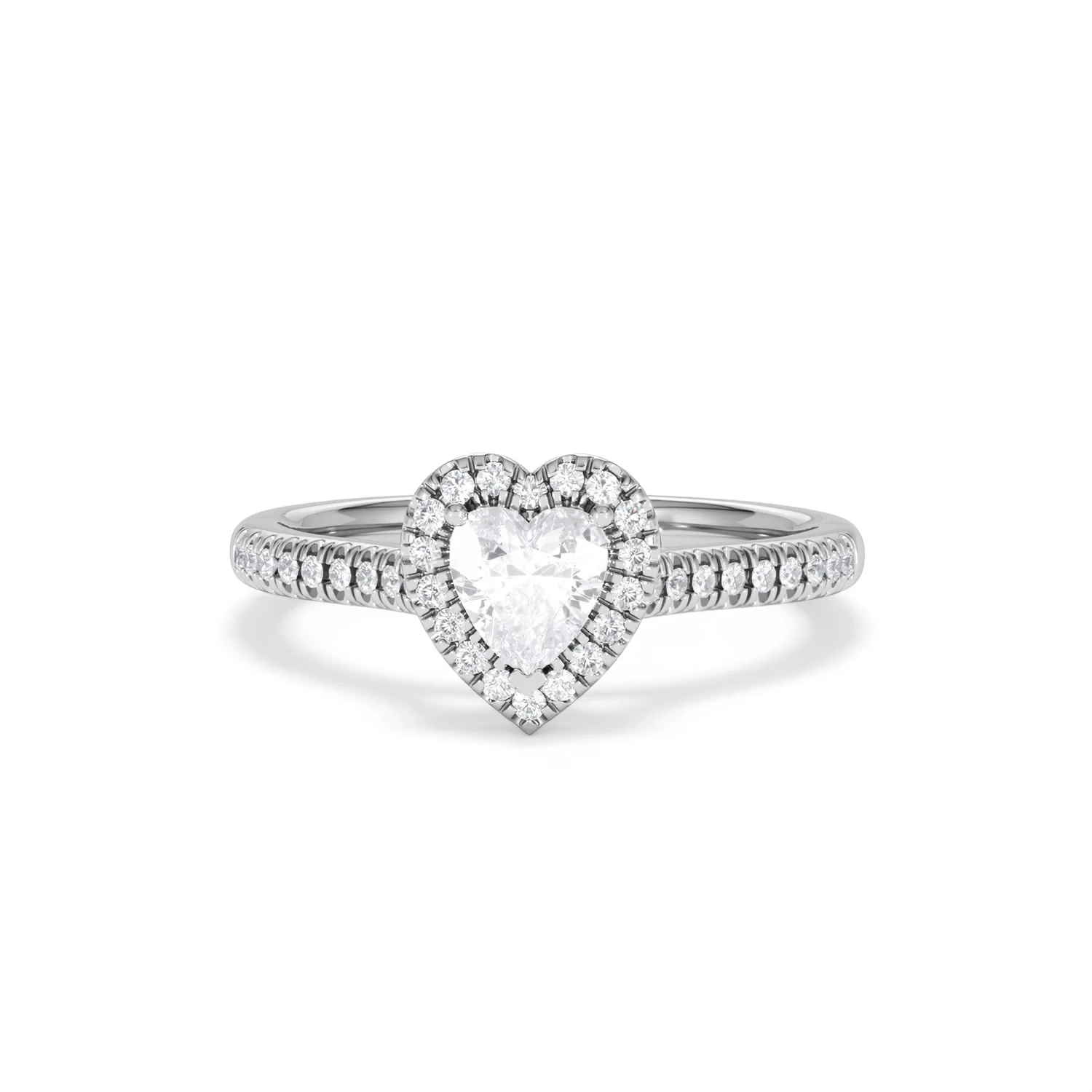 Lumia Heart Cut Lab Diamond Halo Ring 0.70ct F/VS in 9K White Gold - Image 90