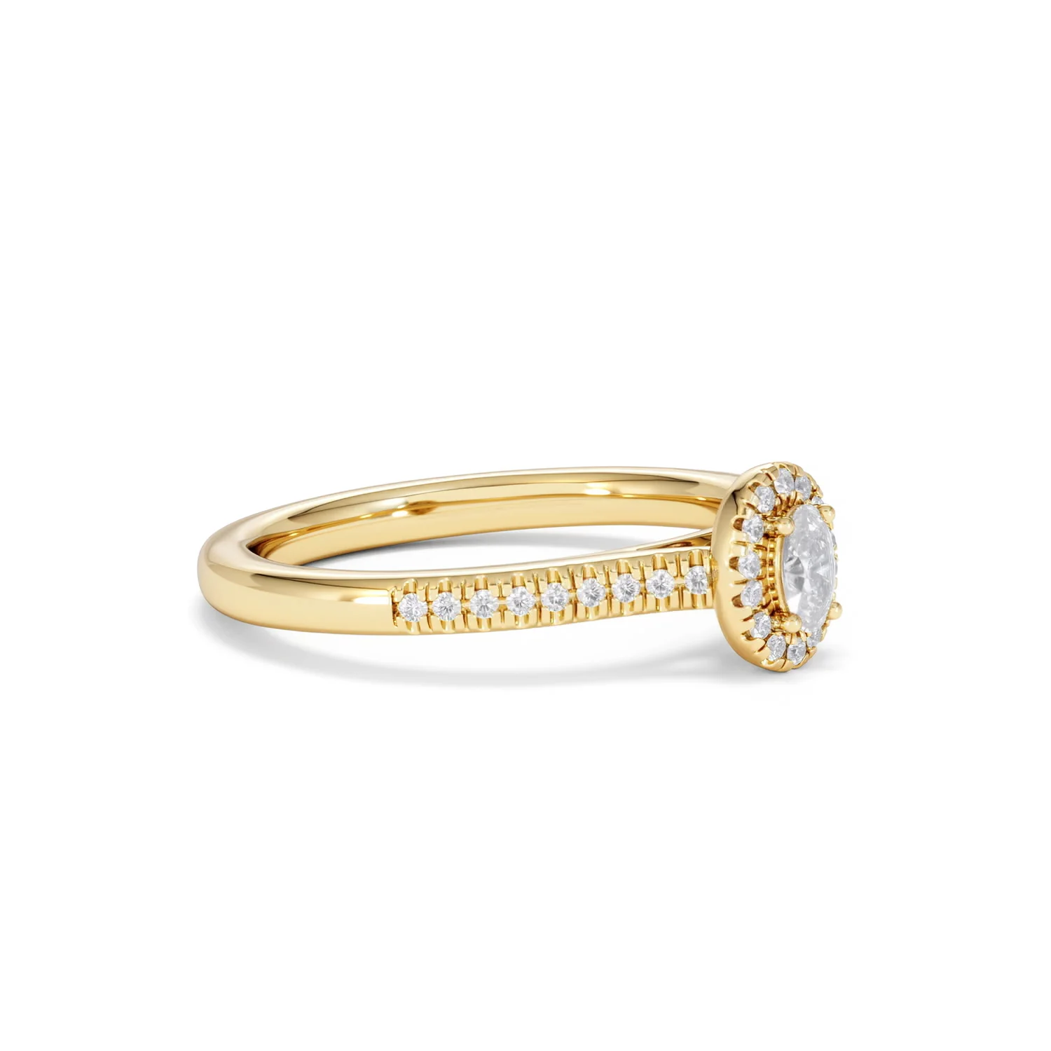 Lumia Oval Cut Lab Diamond Halo Ring 0.33ct F/VS in 18K Gold Vermeil - Image 21