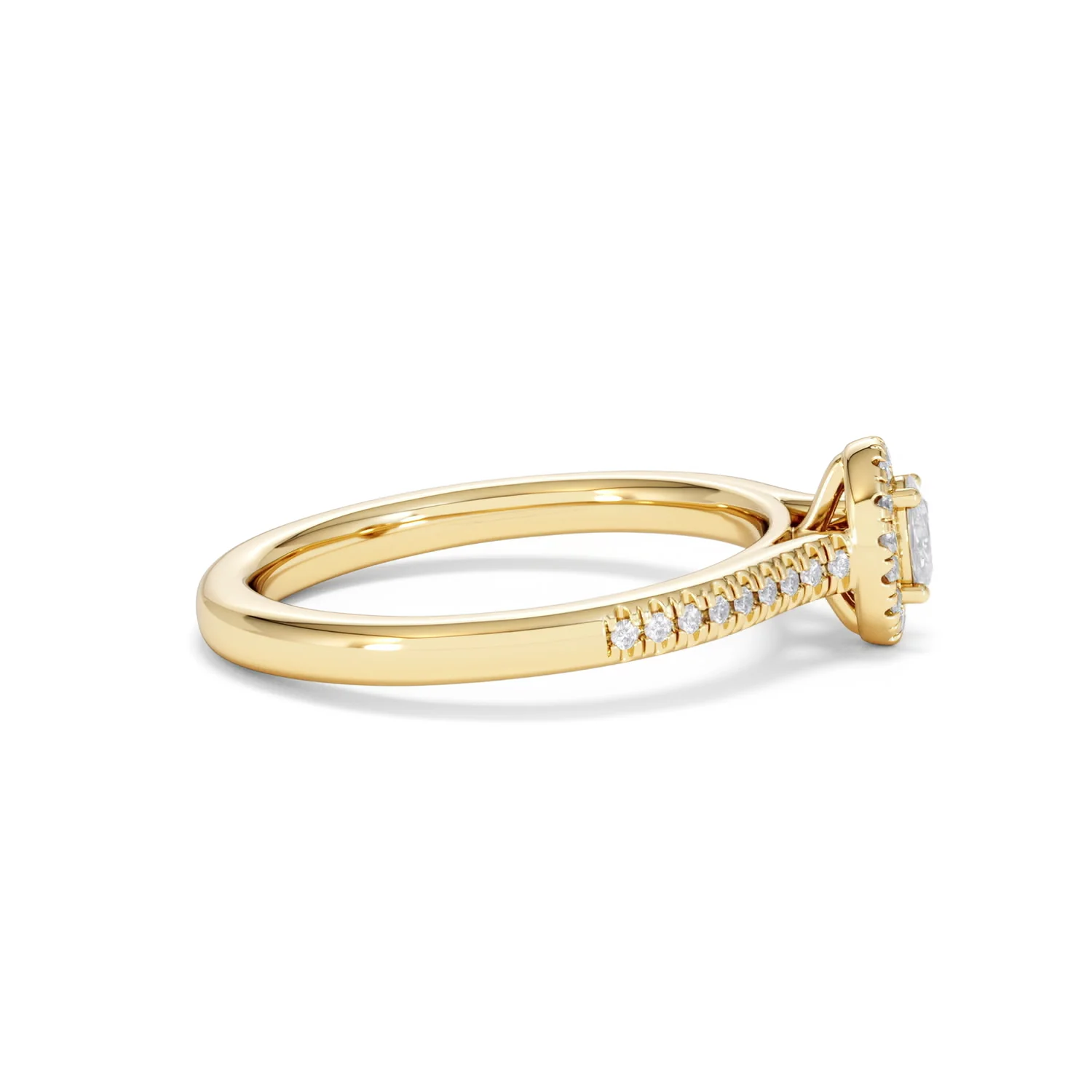 Lumia Oval Cut Lab Diamond Halo Ring 0.33ct F/VS in 18K Gold Vermeil - Image 29