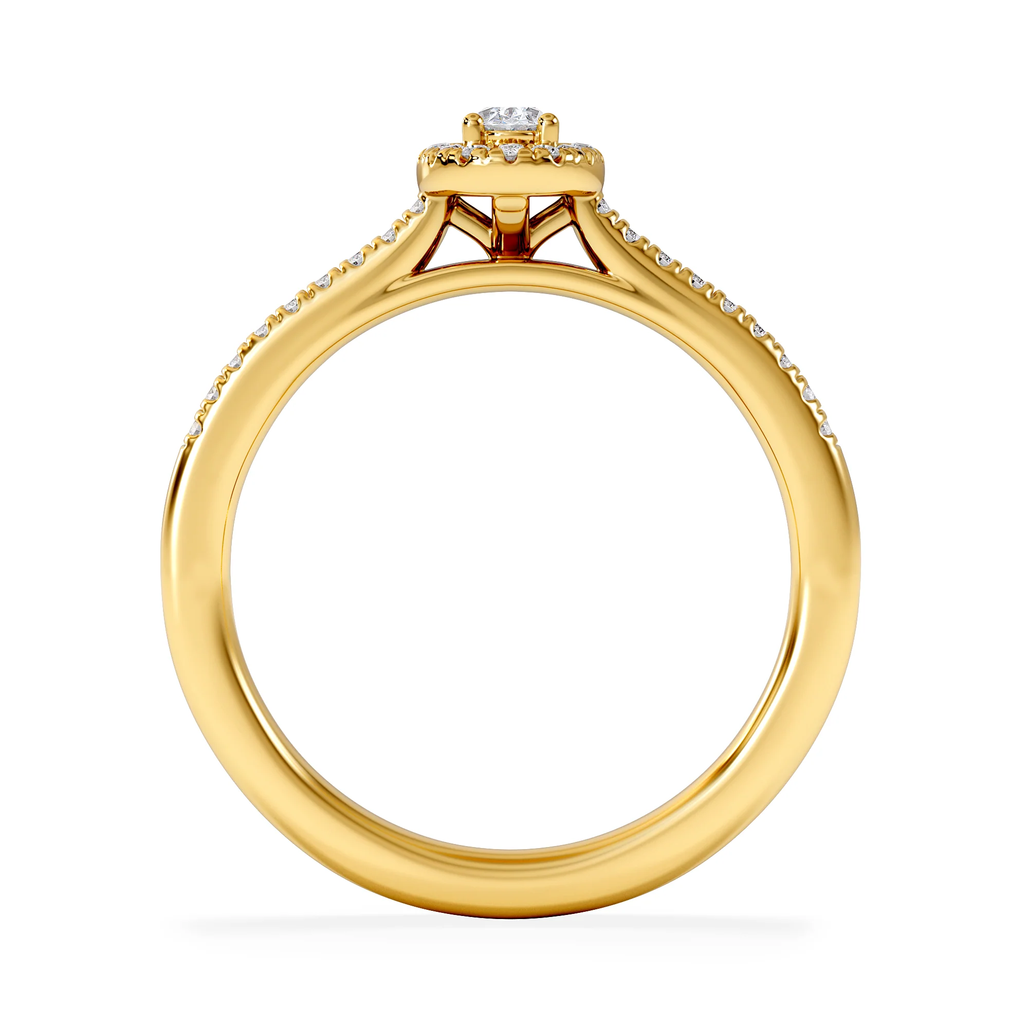 Lumia Oval Cut Lab Diamond Halo Ring 0.33ct F/VS in 18K Gold Vermeil - Image 3