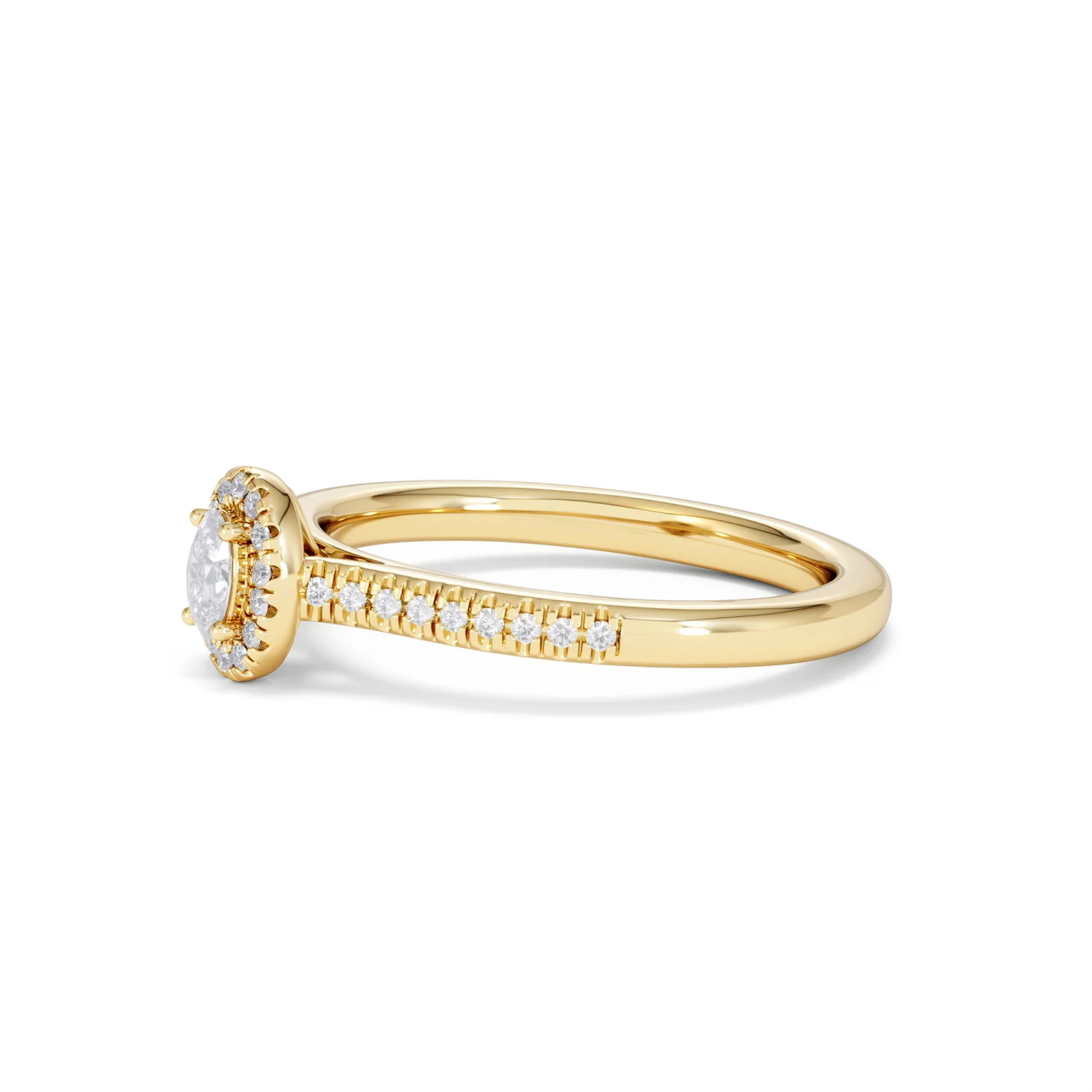 Lumia Oval Cut Lab Diamond Halo Ring 0.33ct F/VS in 18K Gold Vermeil - Image 76