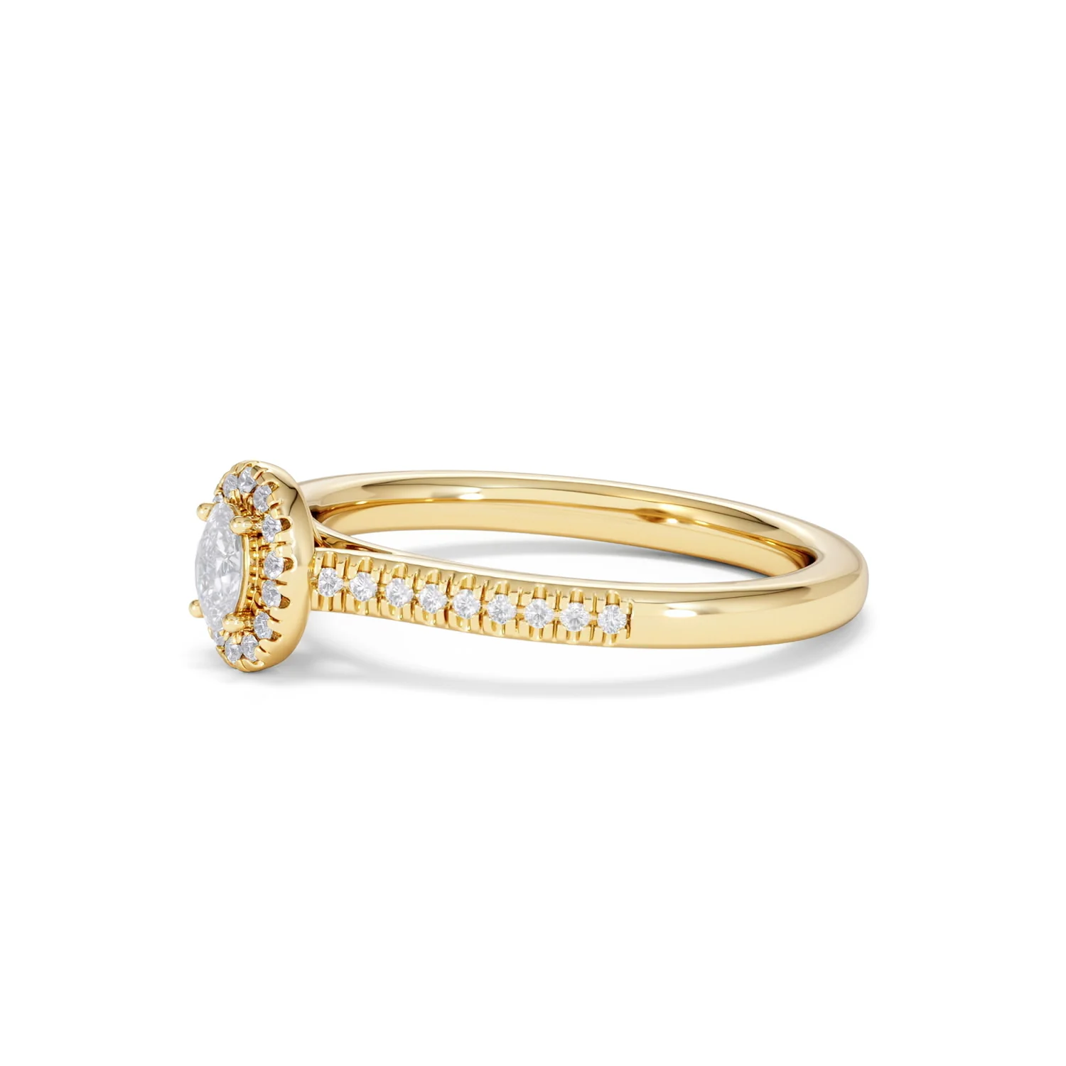 Lumia Oval Cut Lab Diamond Halo Ring 0.33ct F/VS in 18K Gold Vermeil - Image 77
