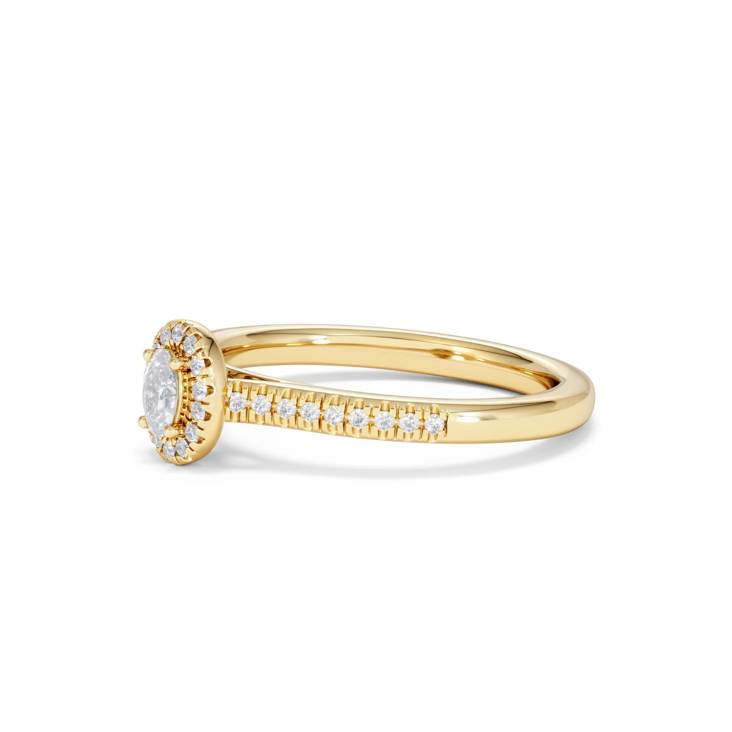 Lumia Oval Cut Lab Diamond Halo Ring 0.33ct F/VS in 18K Gold Vermeil - Image 78